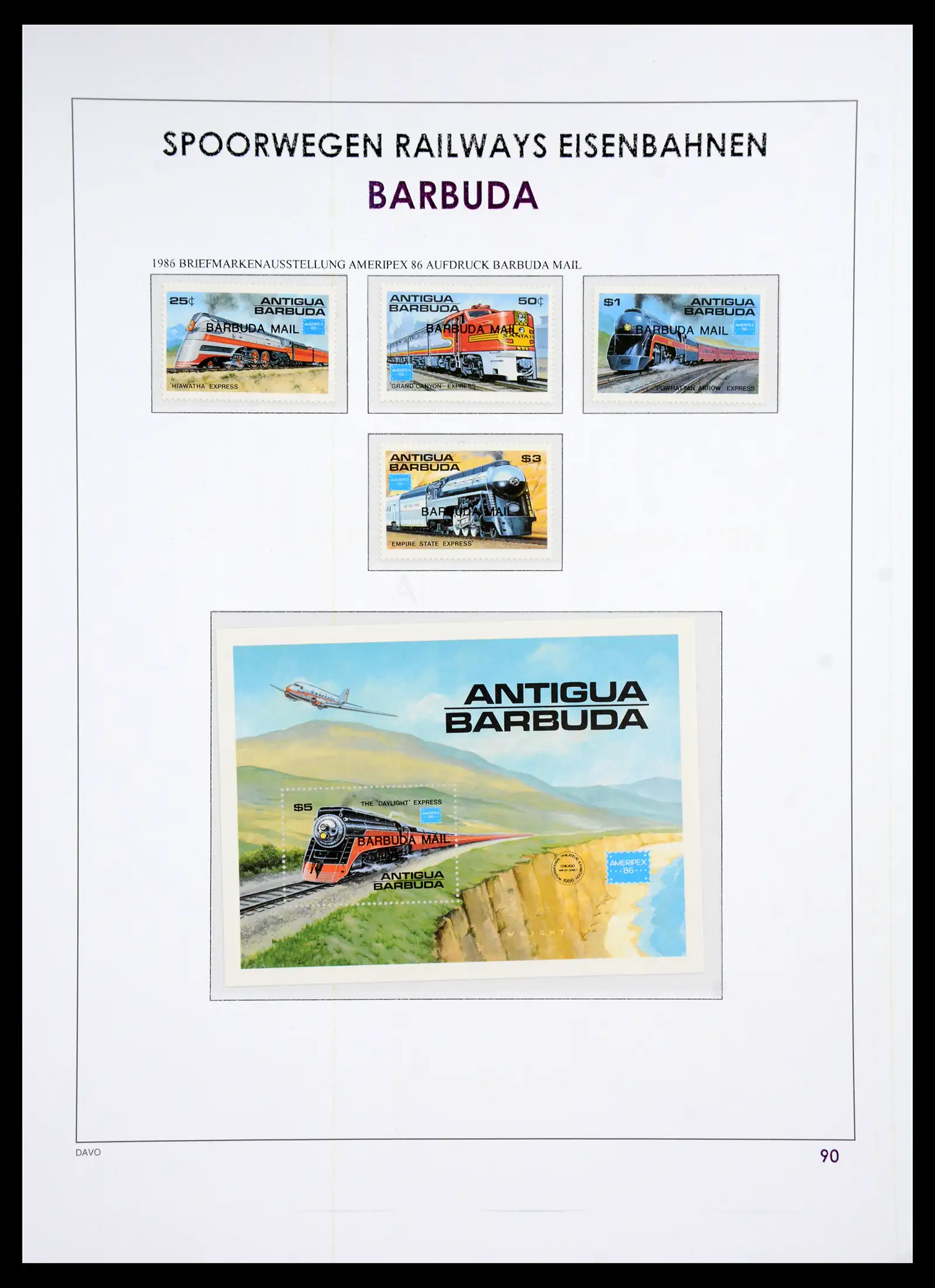 41220 0094 - Postzegelverzameling 41220 Motief treinen supercollectie 1890-1990.