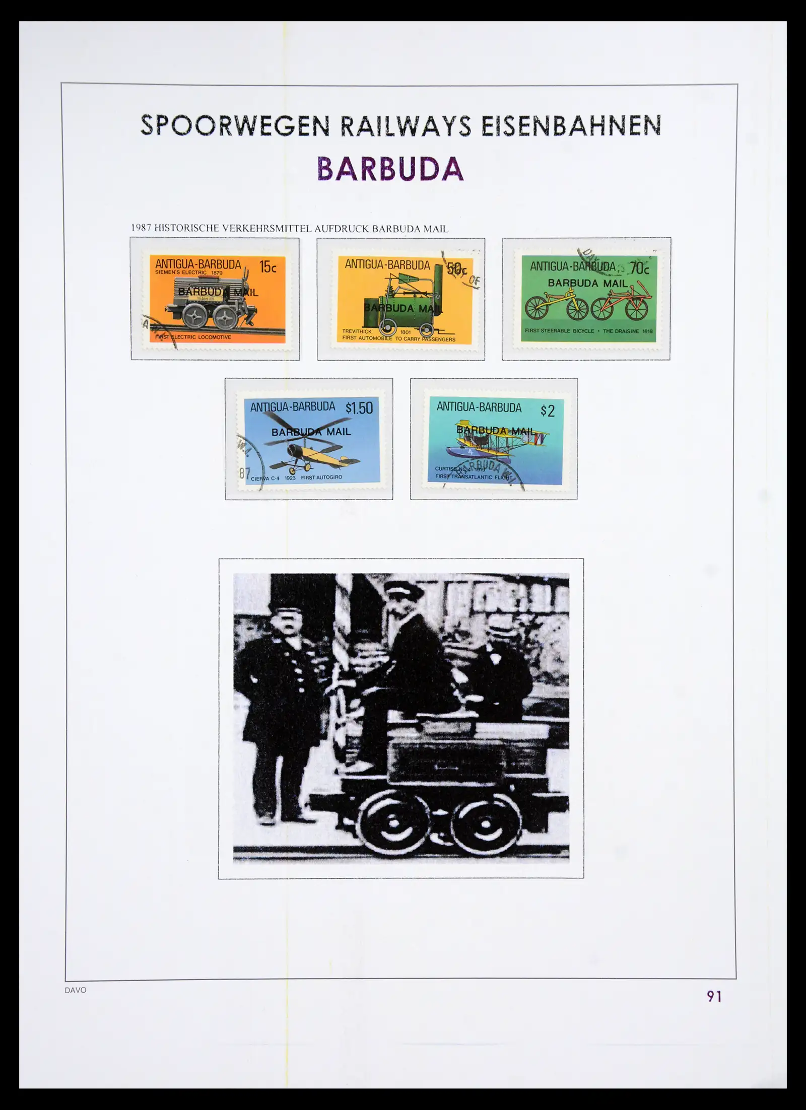 41220 0095 - Postzegelverzameling 41220 Motief treinen supercollectie 1890-1990.