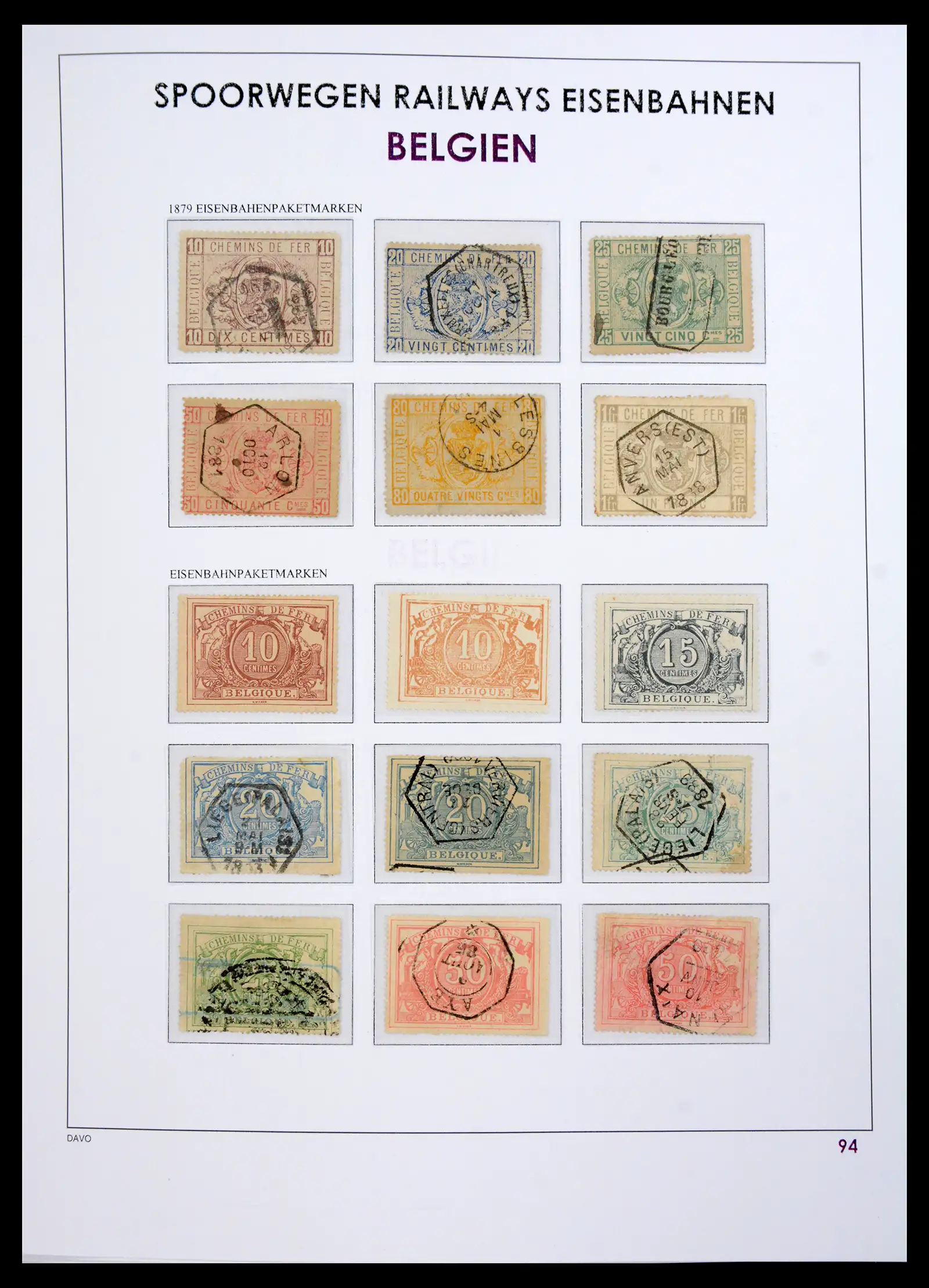 41220 0098 - Postzegelverzameling 41220 Motief treinen supercollectie 1890-1990.