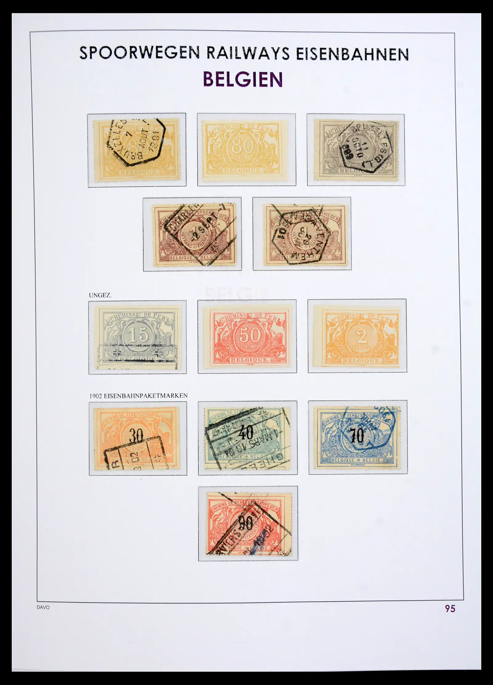 41220 0099 - Postzegelverzameling 41220 Motief treinen supercollectie 1890-1990.