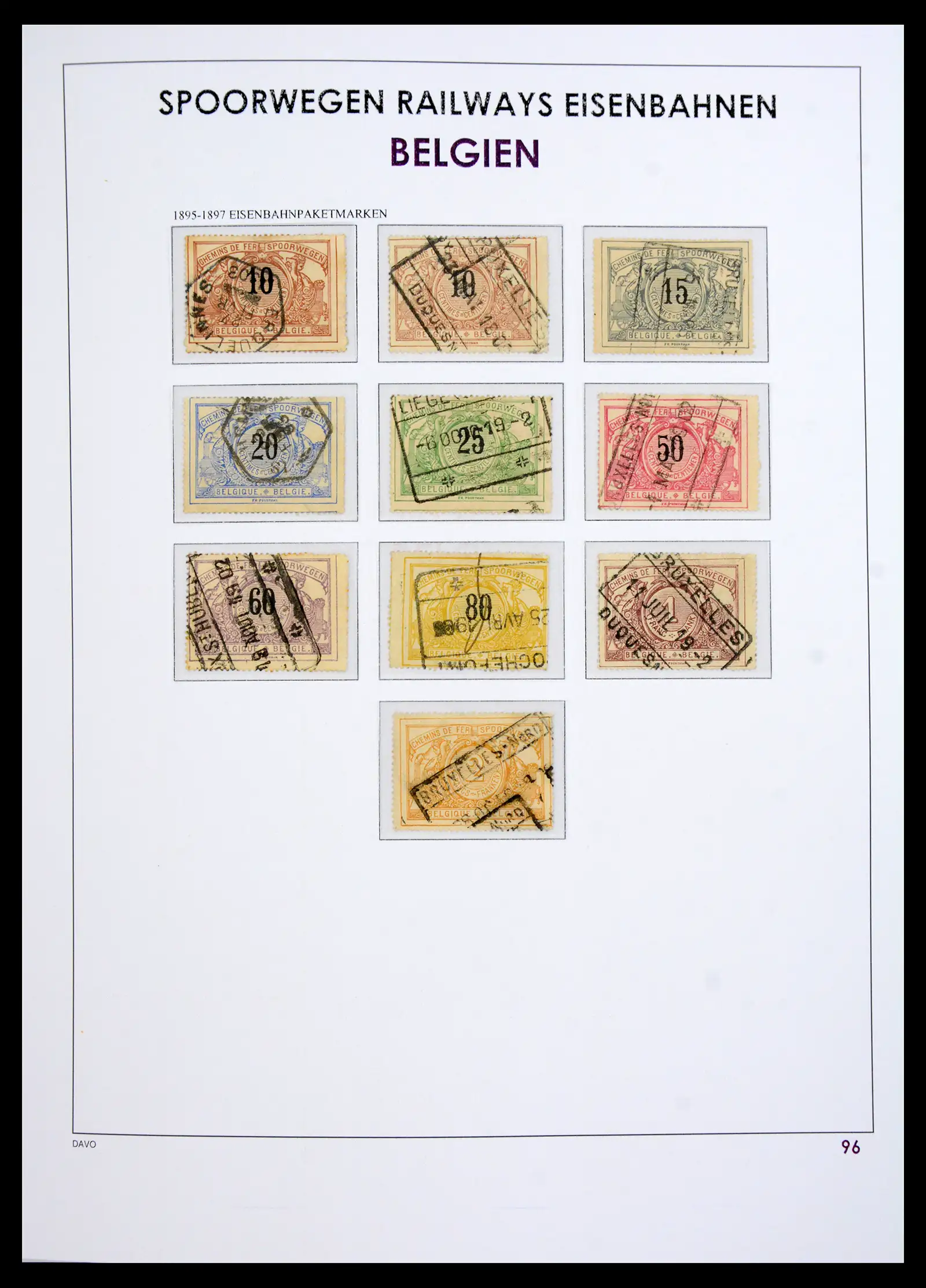 41220 0100 - Postzegelverzameling 41220 Motief treinen supercollectie 1890-1990.