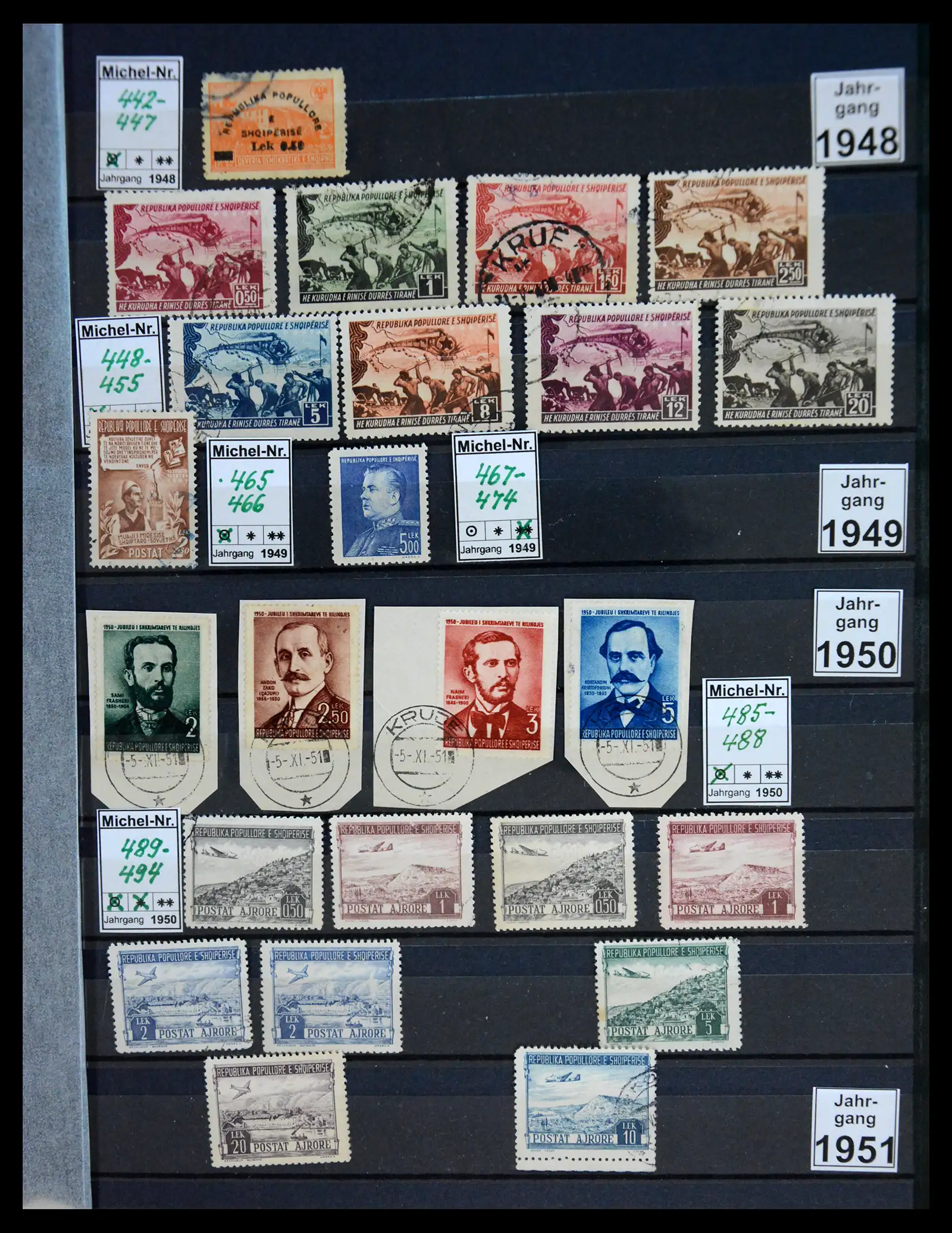 41222 0008 - Stamp collection 41222 Albania used 1913-1980.