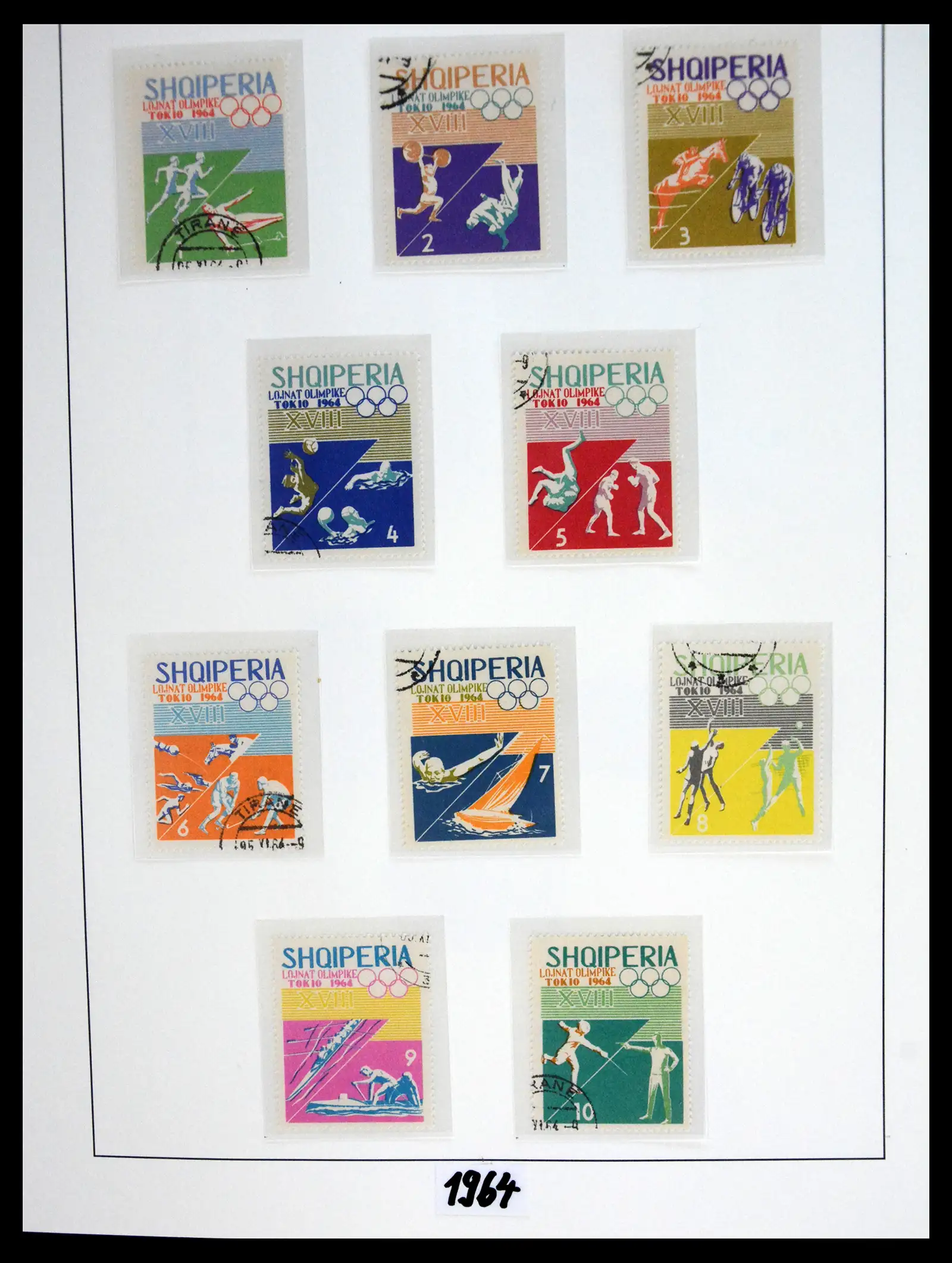 41222 0054 - Stamp collection 41222 Albania used 1913-1980.