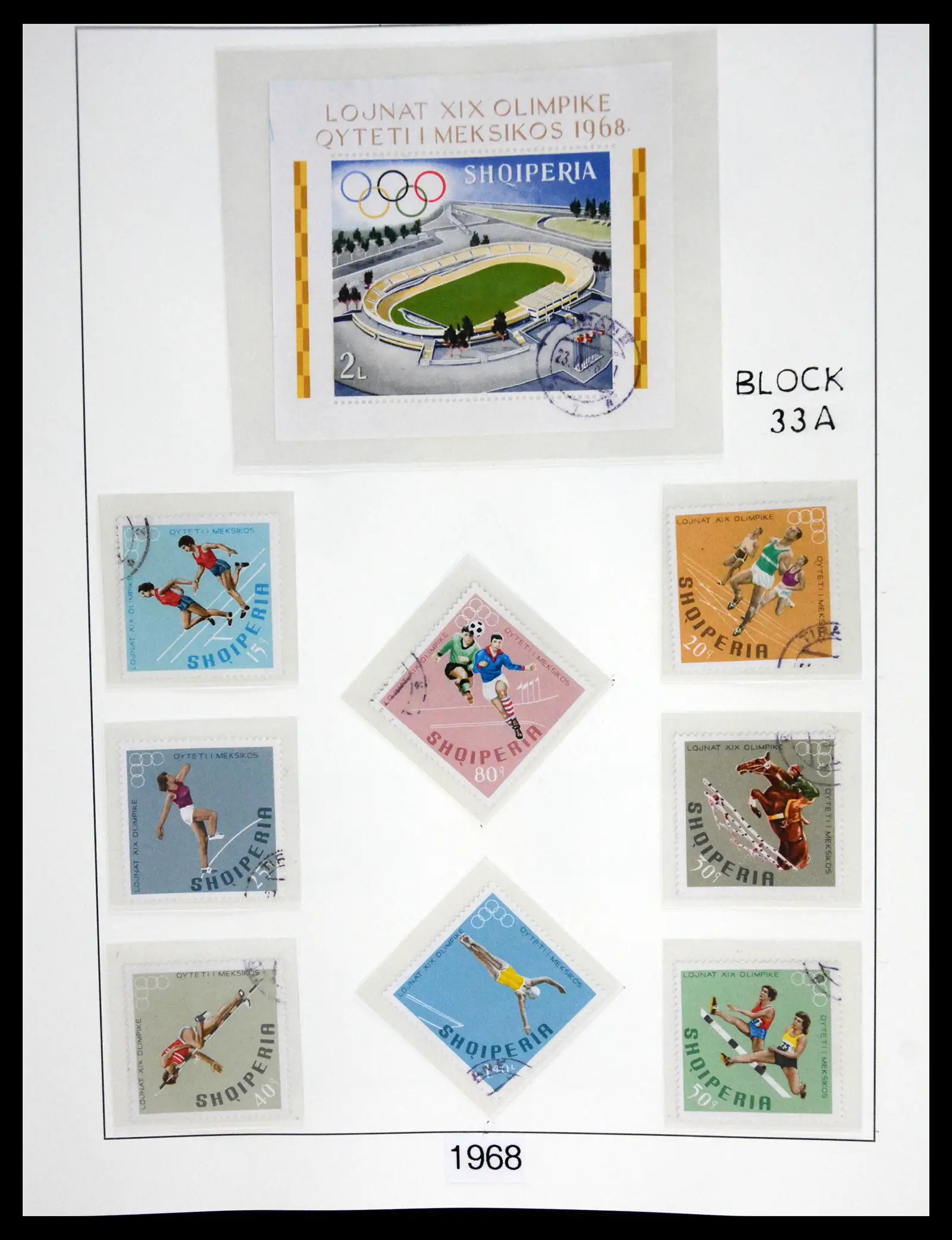 41222 0092 - Stamp collection 41222 Albania used 1913-1980.