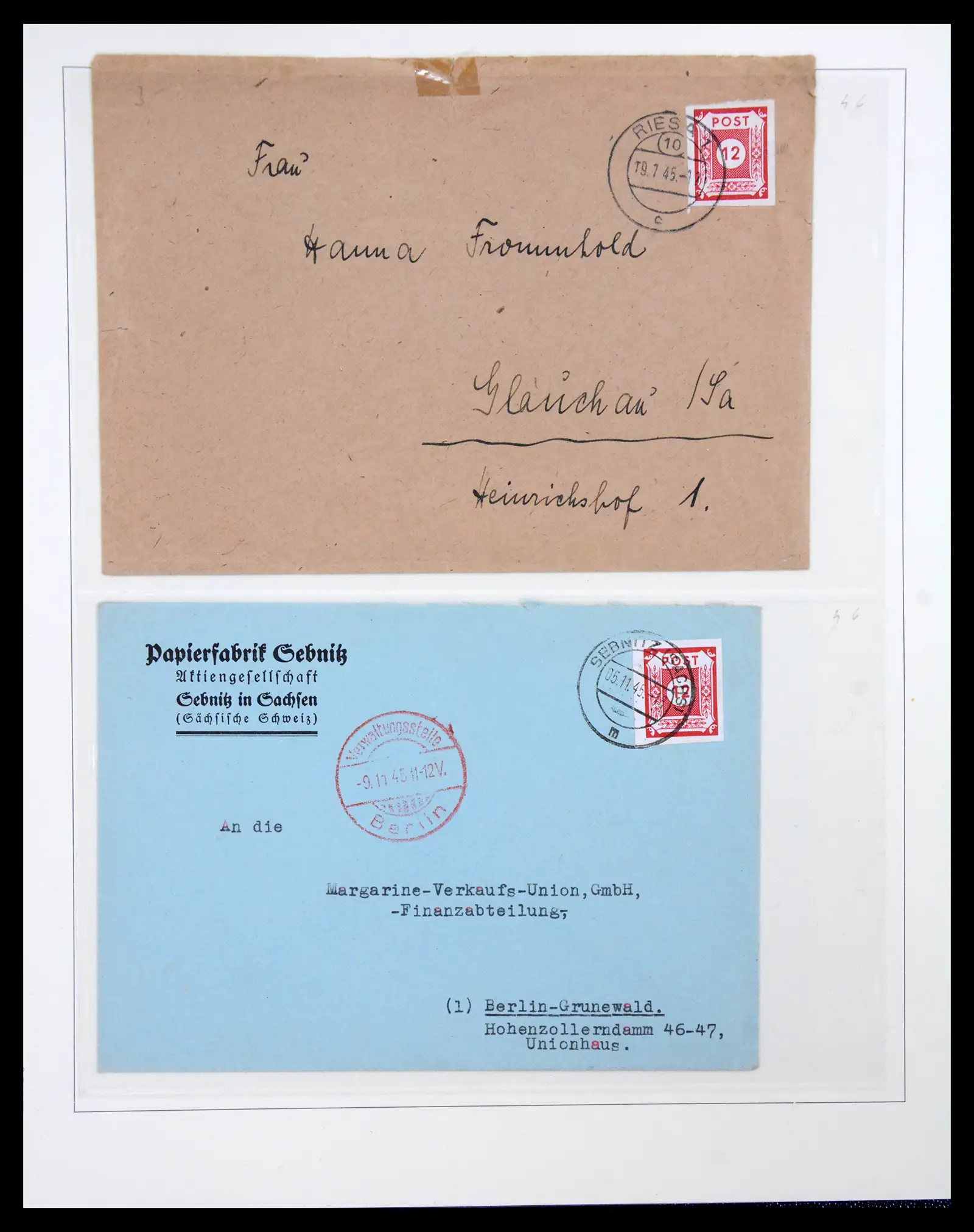41224 0014 - Postzegelverzameling 41224 Duitsland sovjet zone covers 1945-1949.