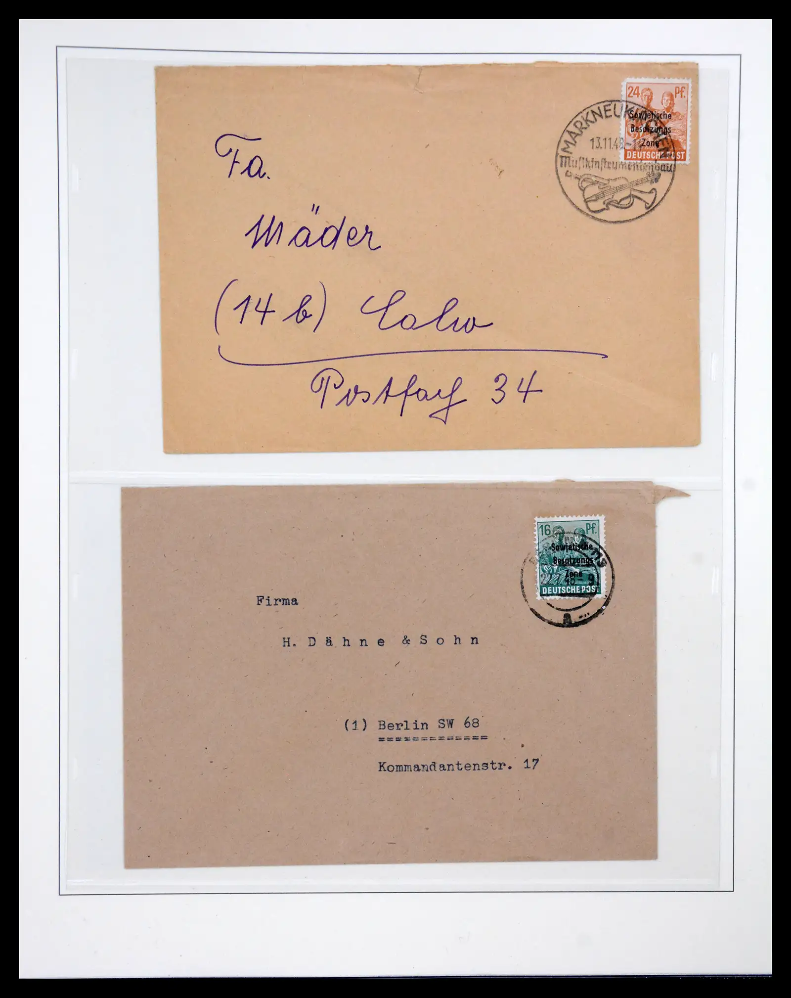 41224 0016 - Postzegelverzameling 41224 Duitsland sovjet zone covers 1945-1949.