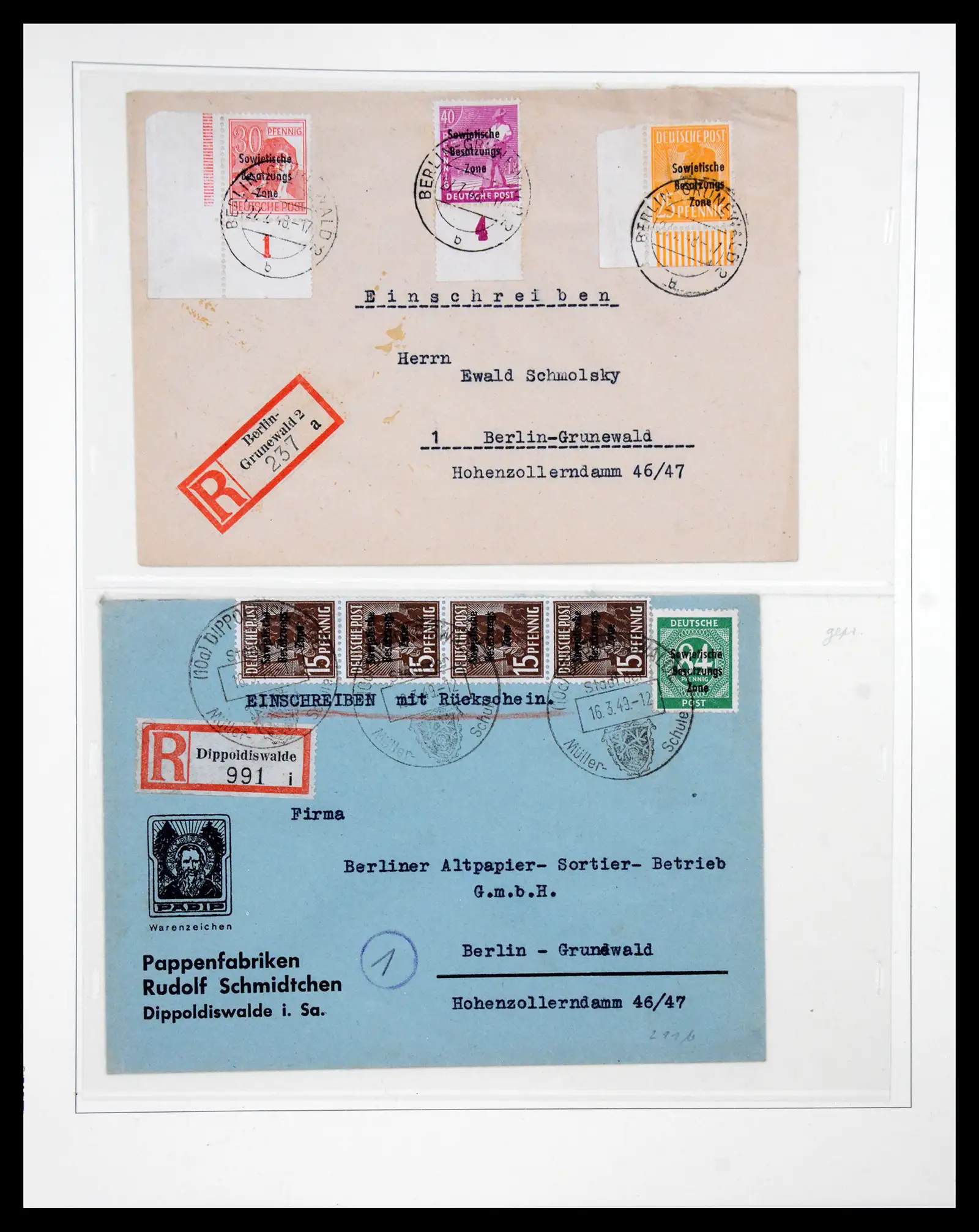 41224 0017 - Postzegelverzameling 41224 Duitsland sovjet zone covers 1945-1949.