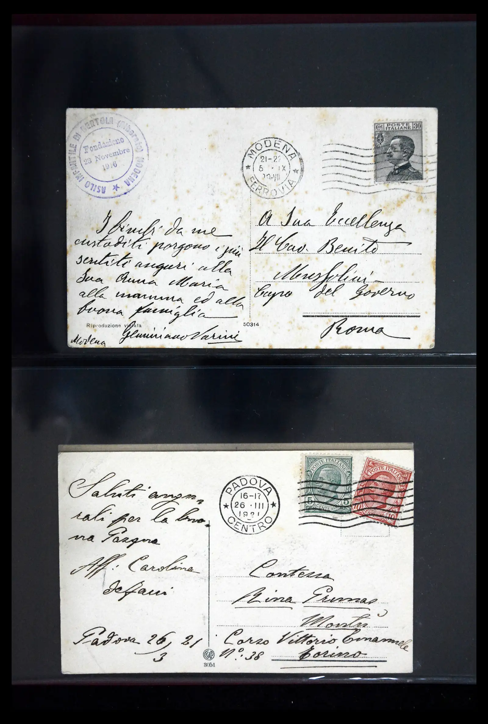 41256 0100 - Stamp collection 41256 Italy postcard collection 1900-1945.