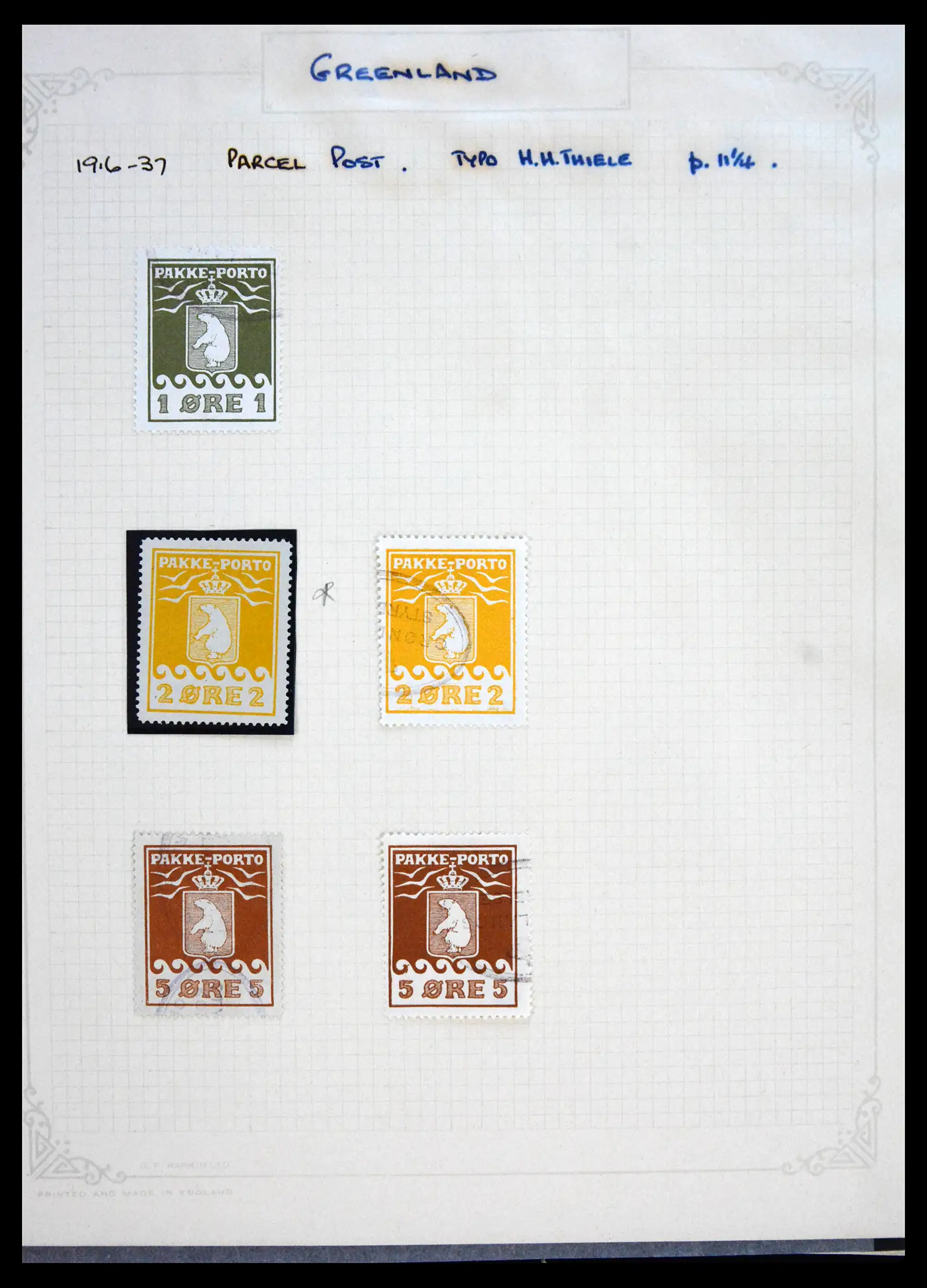 41262 0001 - Stamp collection 41262 Greenland Pakke-Porto 1916-1937.