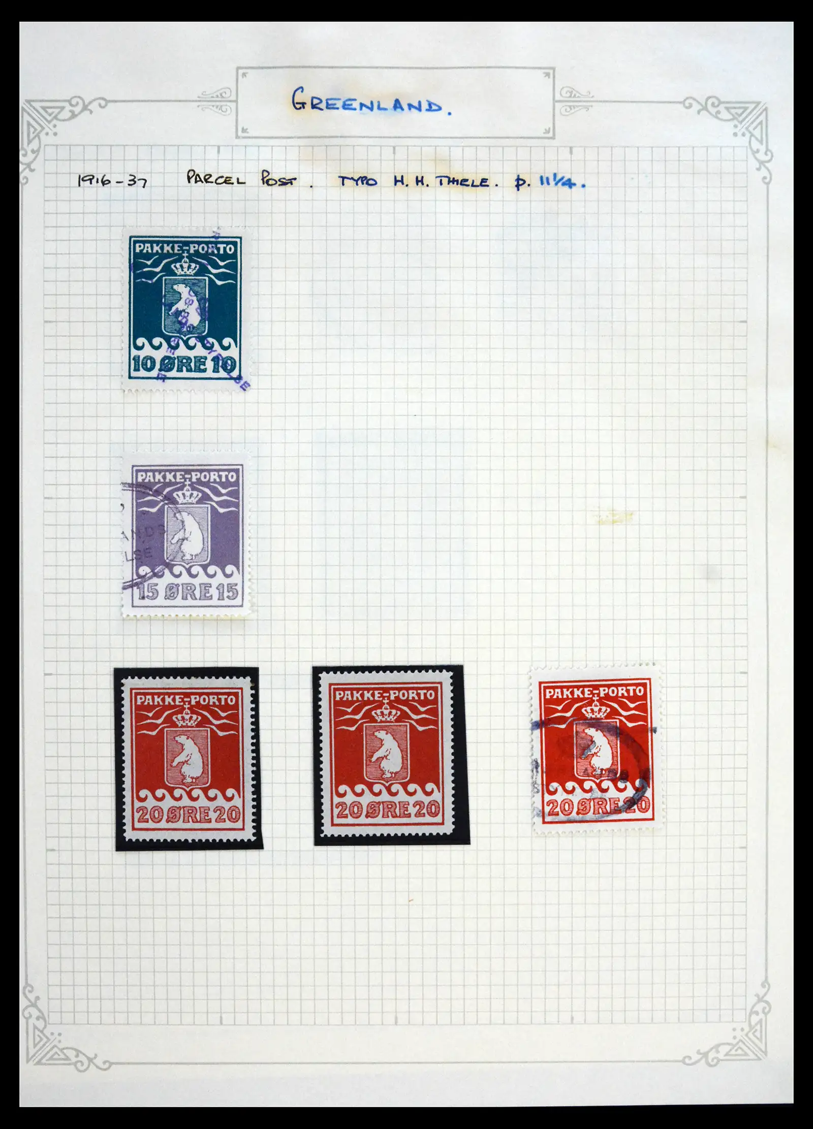 41262 0002 - Stamp collection 41262 Greenland Pakke-Porto 1916-1937.
