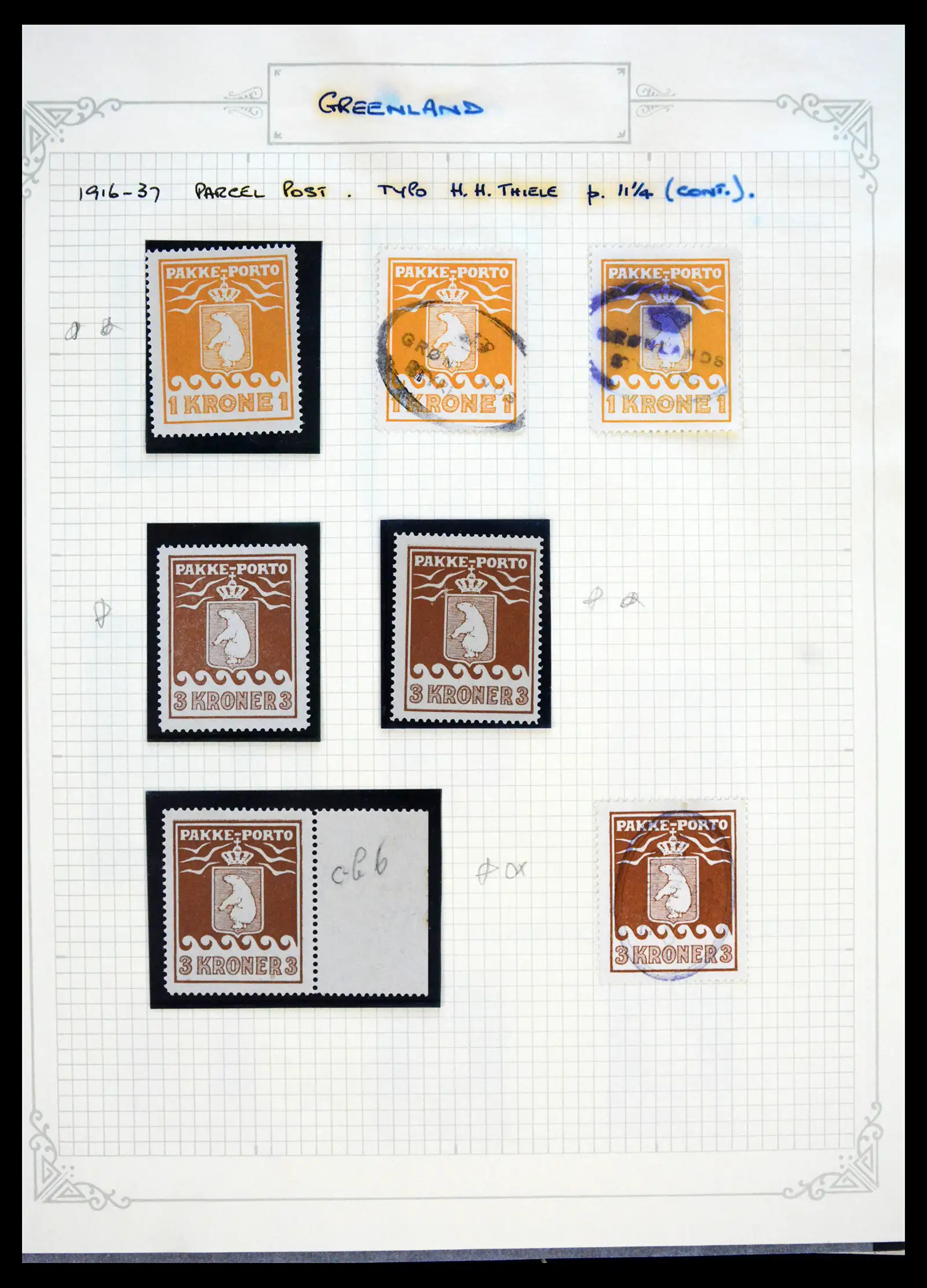 41262 0003 - Stamp collection 41262 Greenland Pakke-Porto 1916-1937.