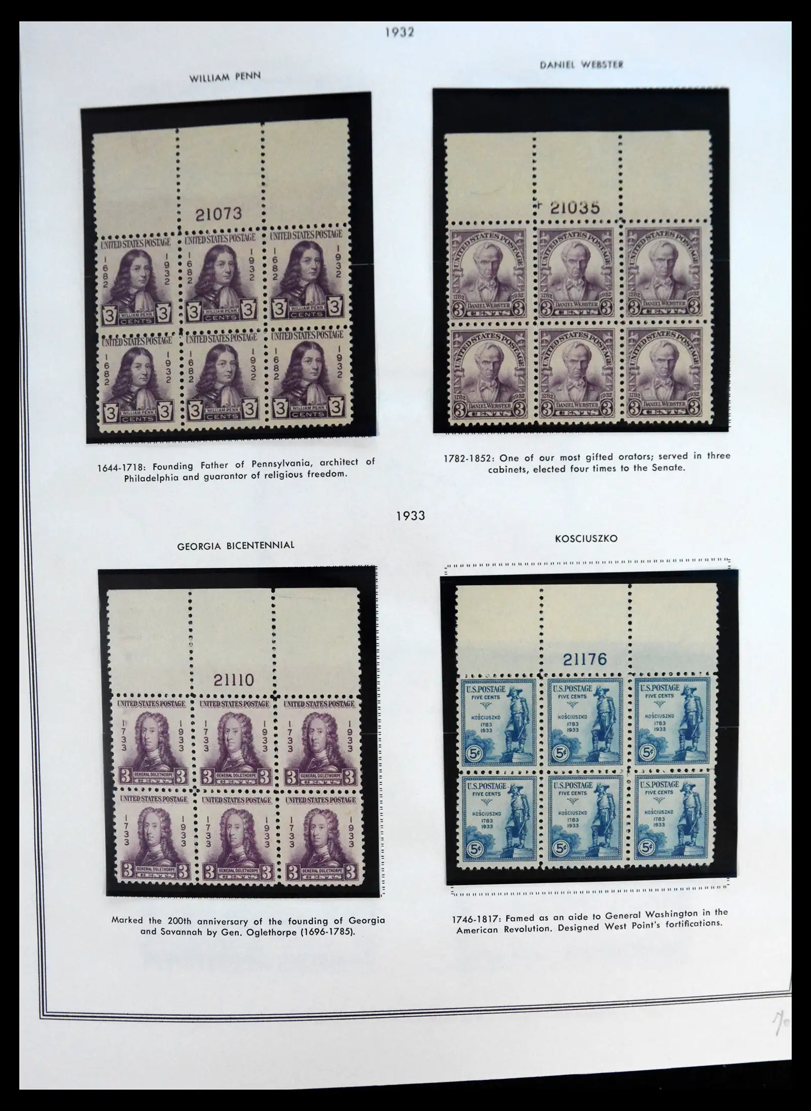41267 0017 - Postzegelverzameling 41267 USA plate block collectie 1925-1985.