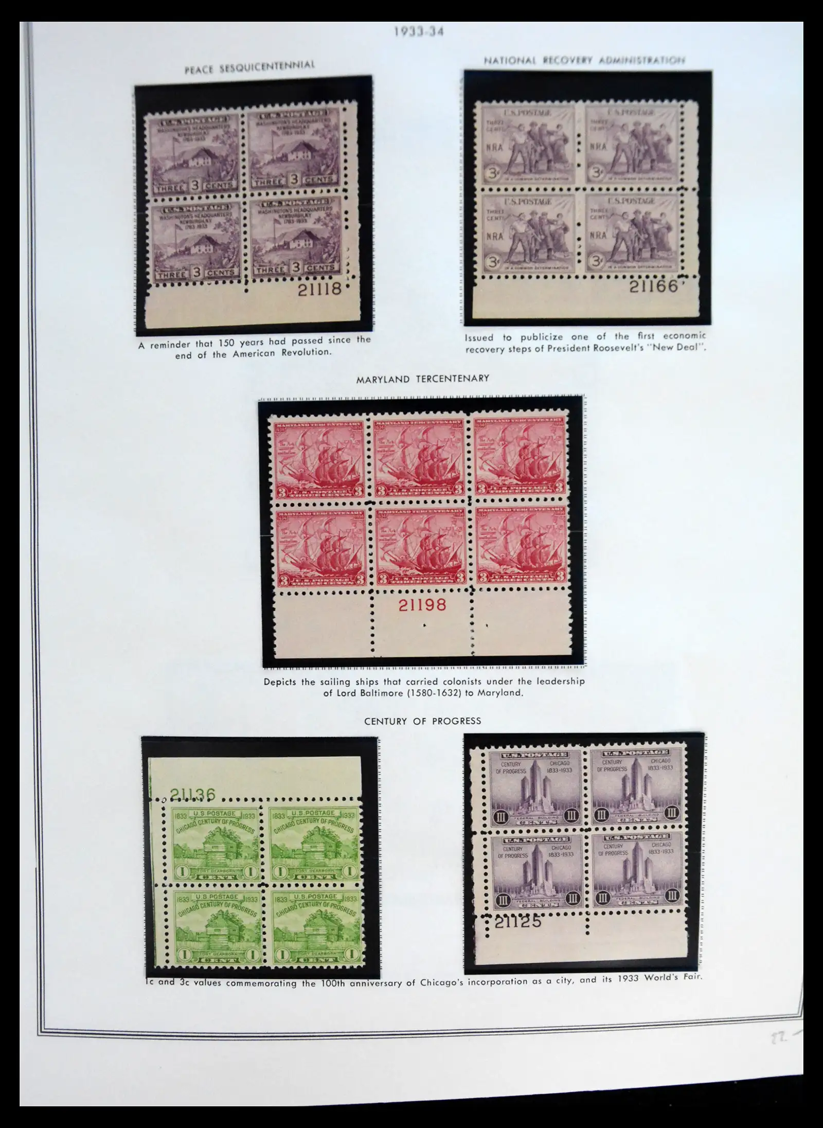 41267 0018 - Postzegelverzameling 41267 USA plate block collectie 1925-1985.