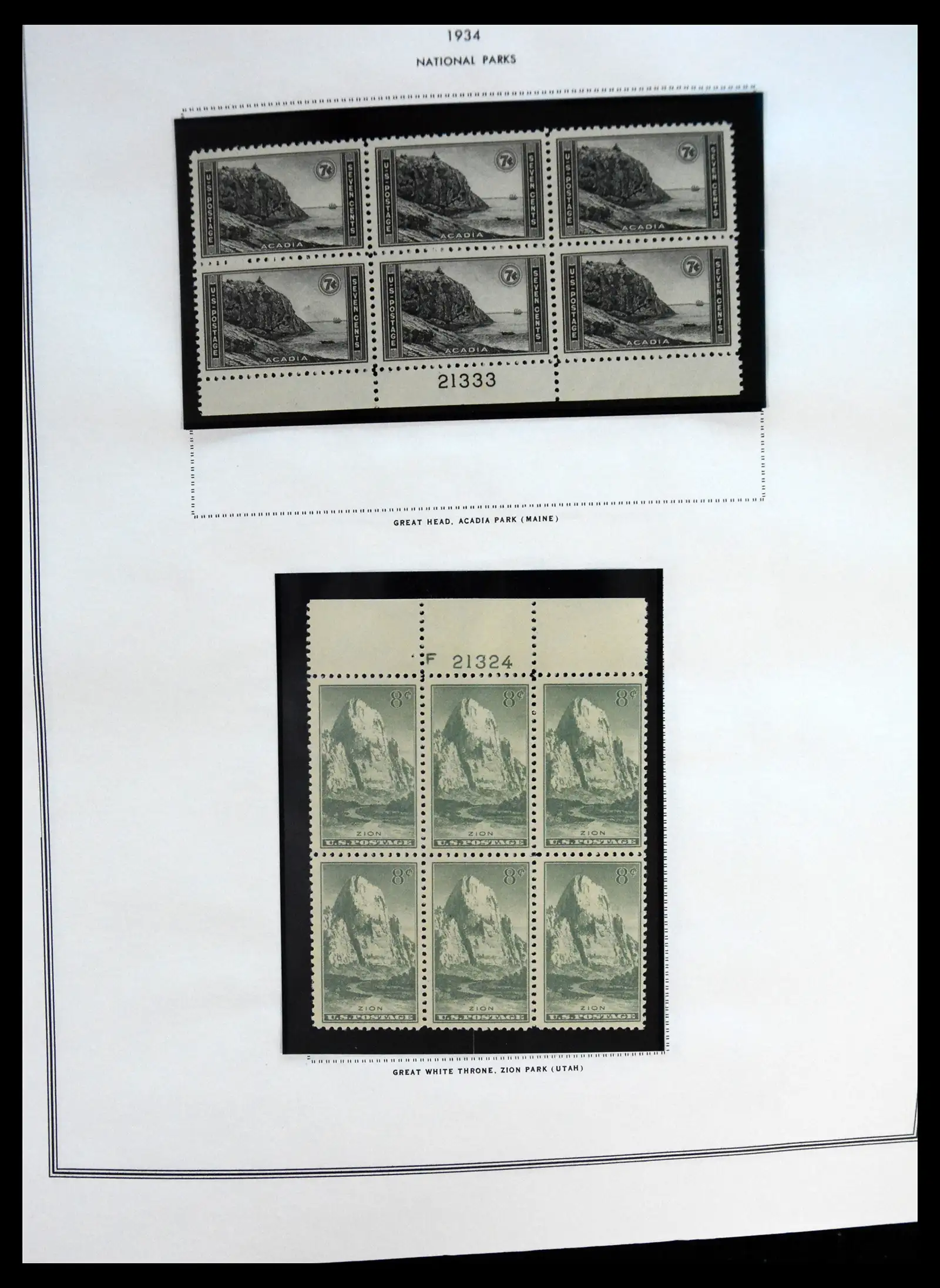 41267 0024 - Postzegelverzameling 41267 USA plate block collectie 1925-1985.