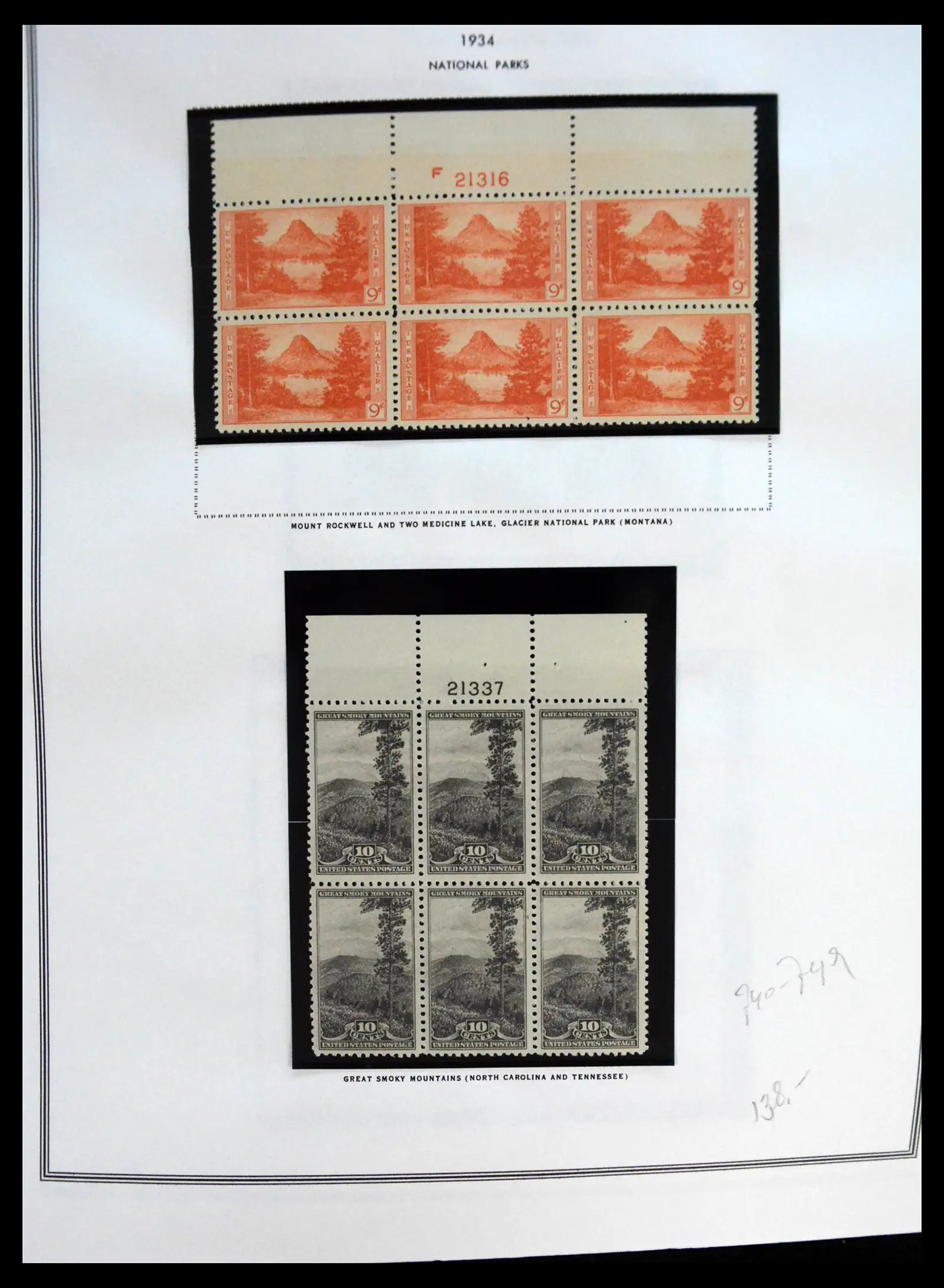 41267 0025 - Postzegelverzameling 41267 USA plate block collectie 1925-1985.