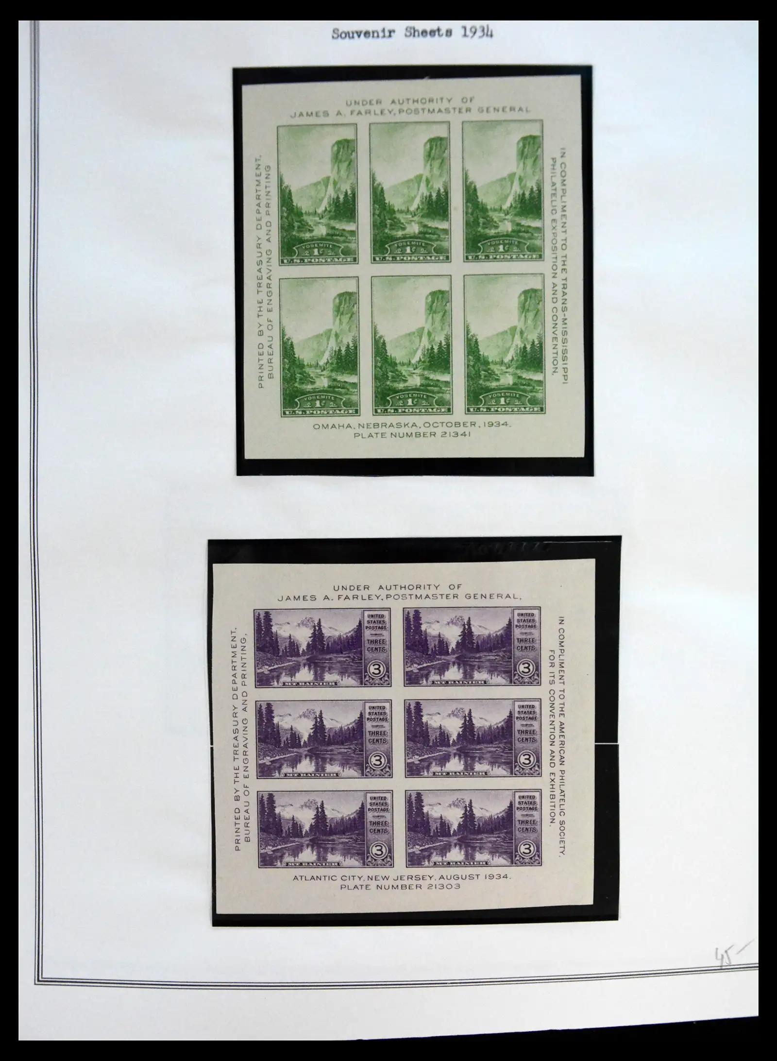 41267 0026 - Postzegelverzameling 41267 USA plate block collectie 1925-1985.