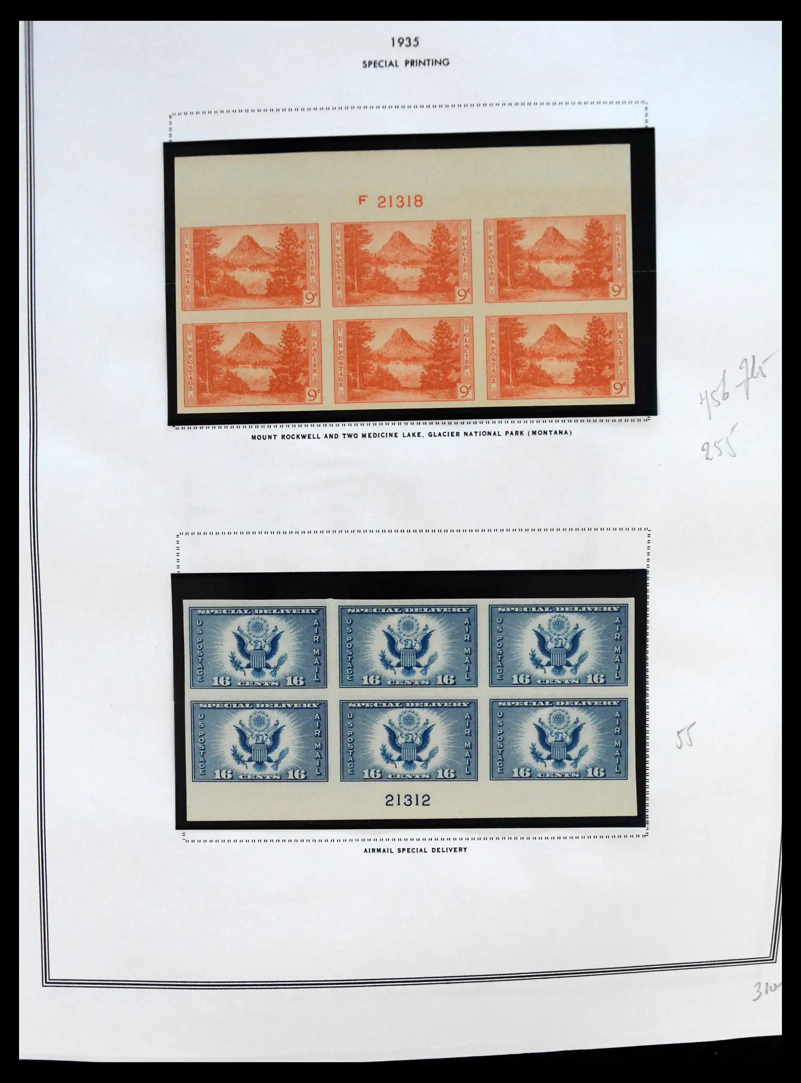 41267 0033 - Postzegelverzameling 41267 USA plate block collectie 1925-1985.
