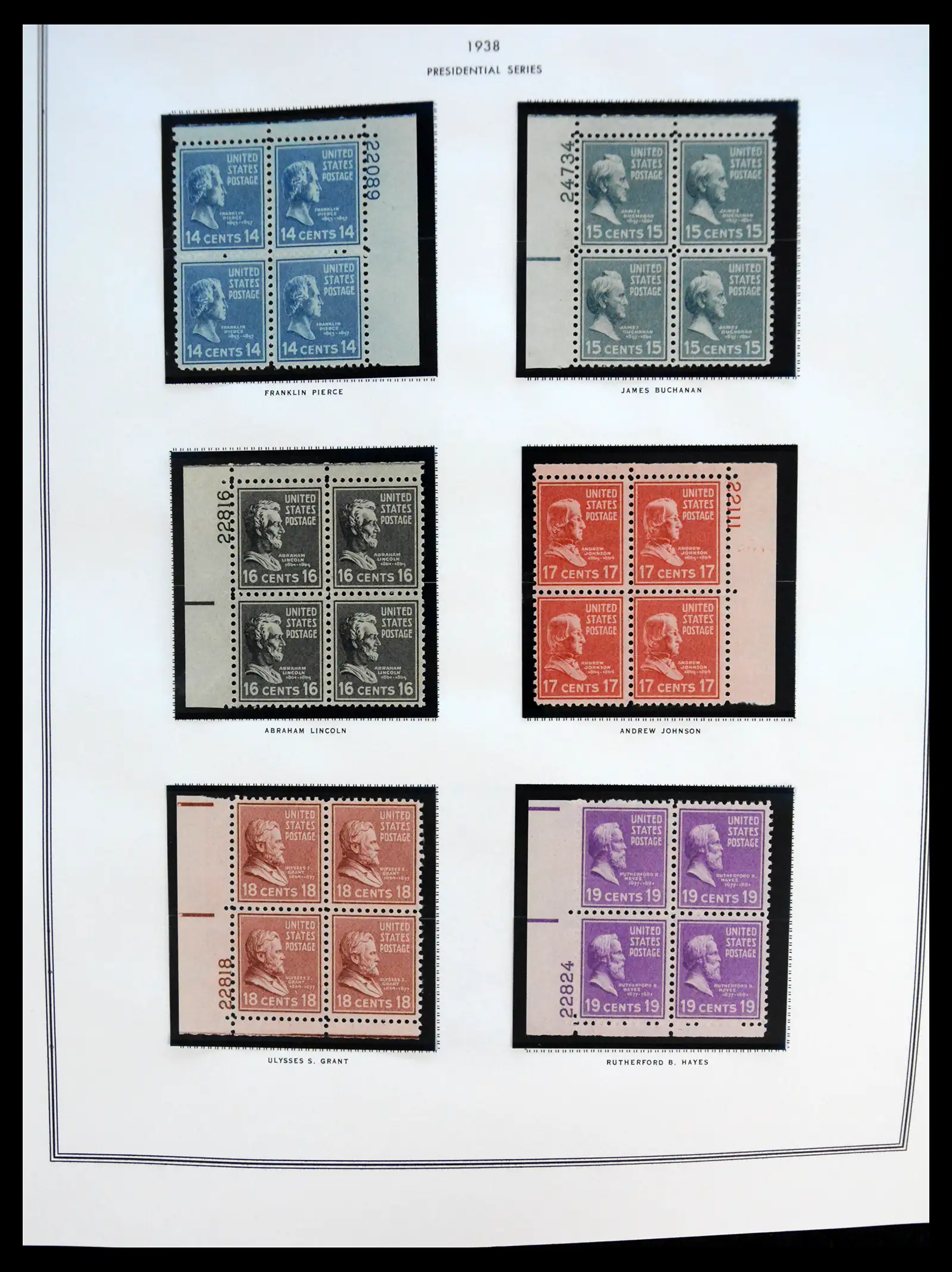 41267 0050 - Postzegelverzameling 41267 USA plate block collectie 1925-1985.