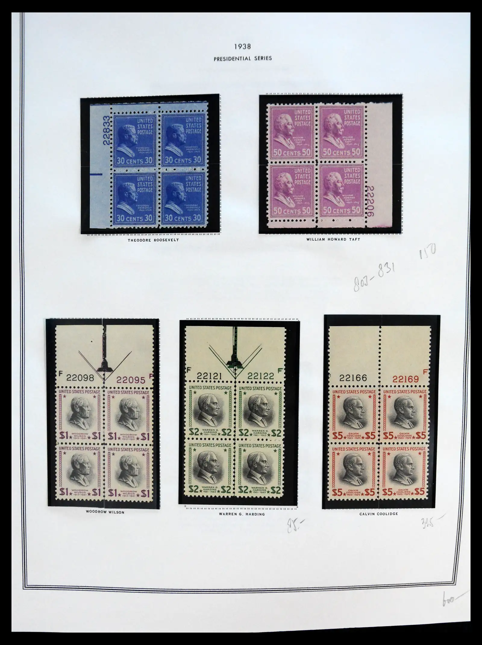 41267 0052 - Postzegelverzameling 41267 USA plate block collectie 1925-1985.