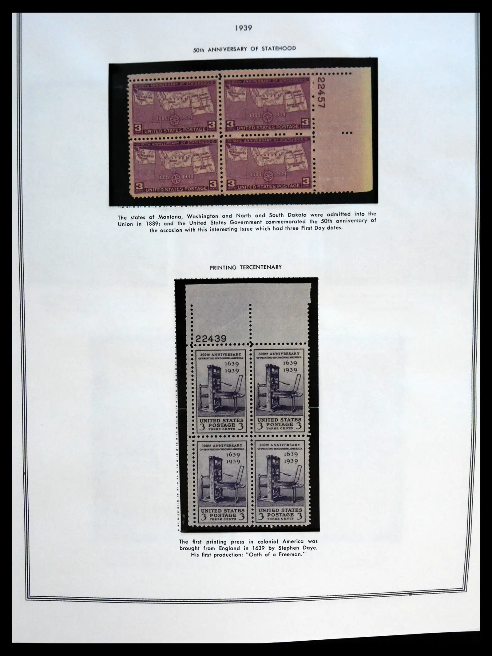 41267 0056 - Postzegelverzameling 41267 USA plate block collectie 1925-1985.