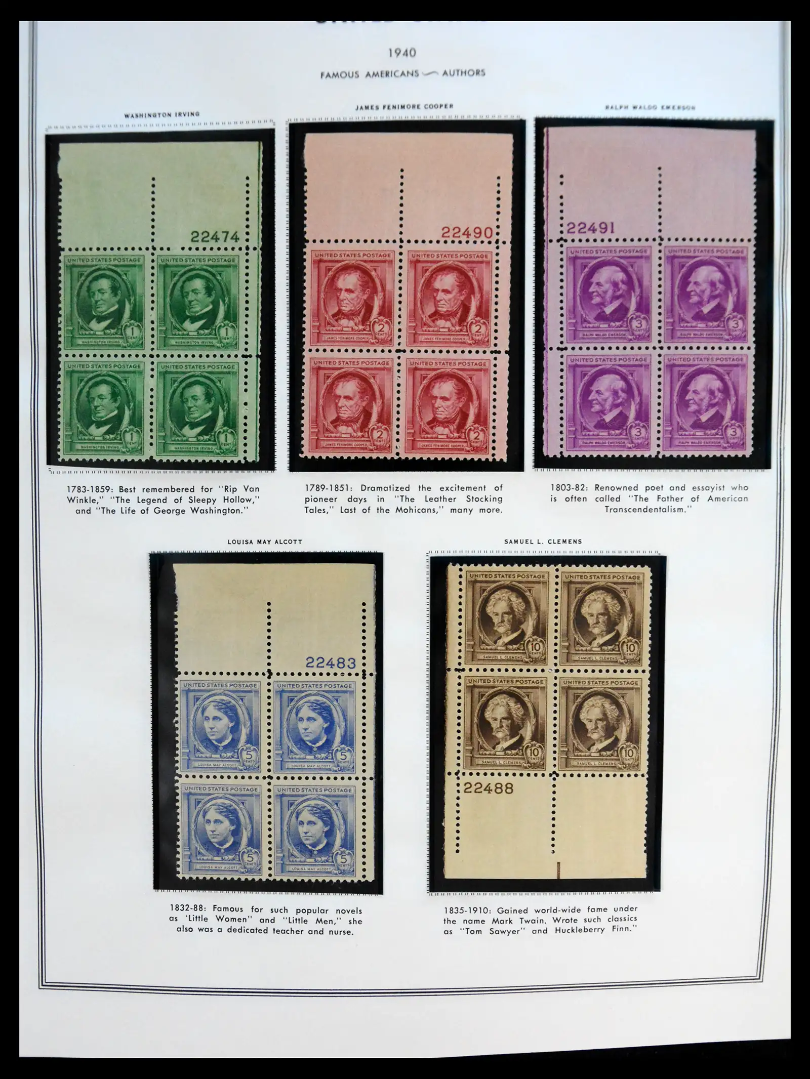 41267 0057 - Postzegelverzameling 41267 USA plate block collectie 1925-1985.