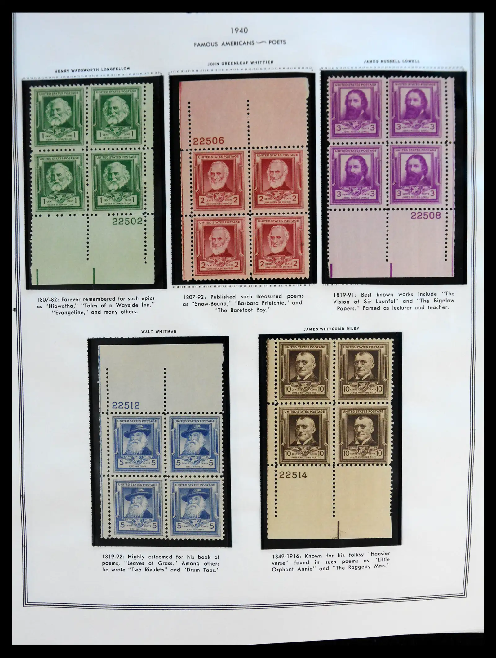 41267 0058 - Postzegelverzameling 41267 USA plate block collectie 1925-1985.
