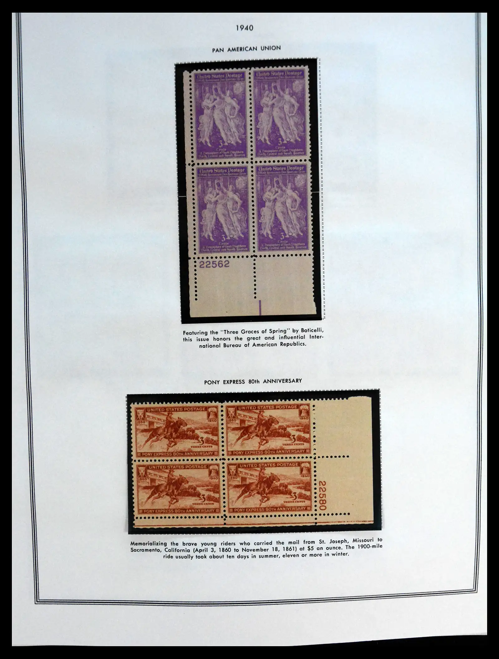 41267 0064 - Postzegelverzameling 41267 USA plate block collectie 1925-1985.