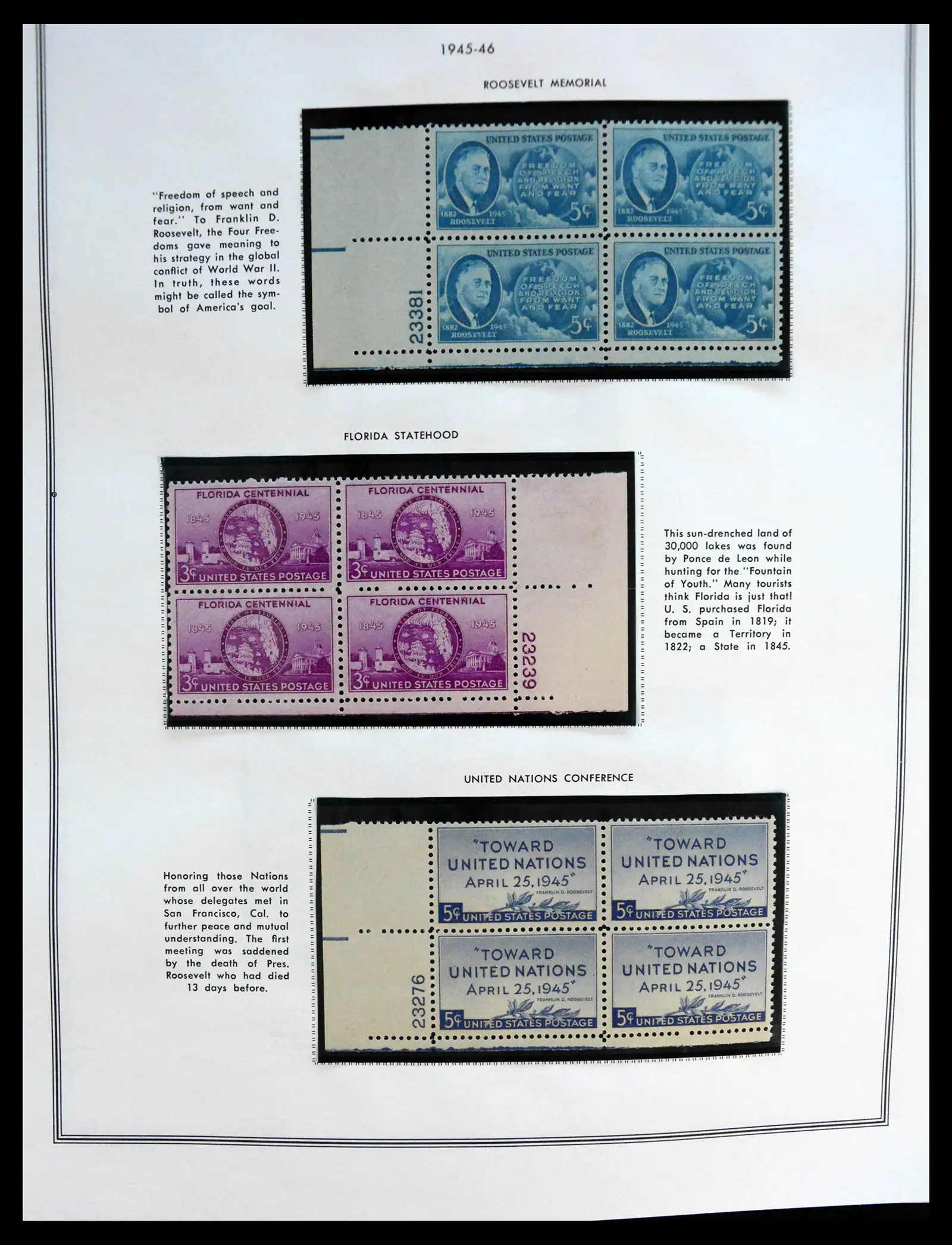 41267 0075 - Postzegelverzameling 41267 USA plate block collectie 1925-1985.