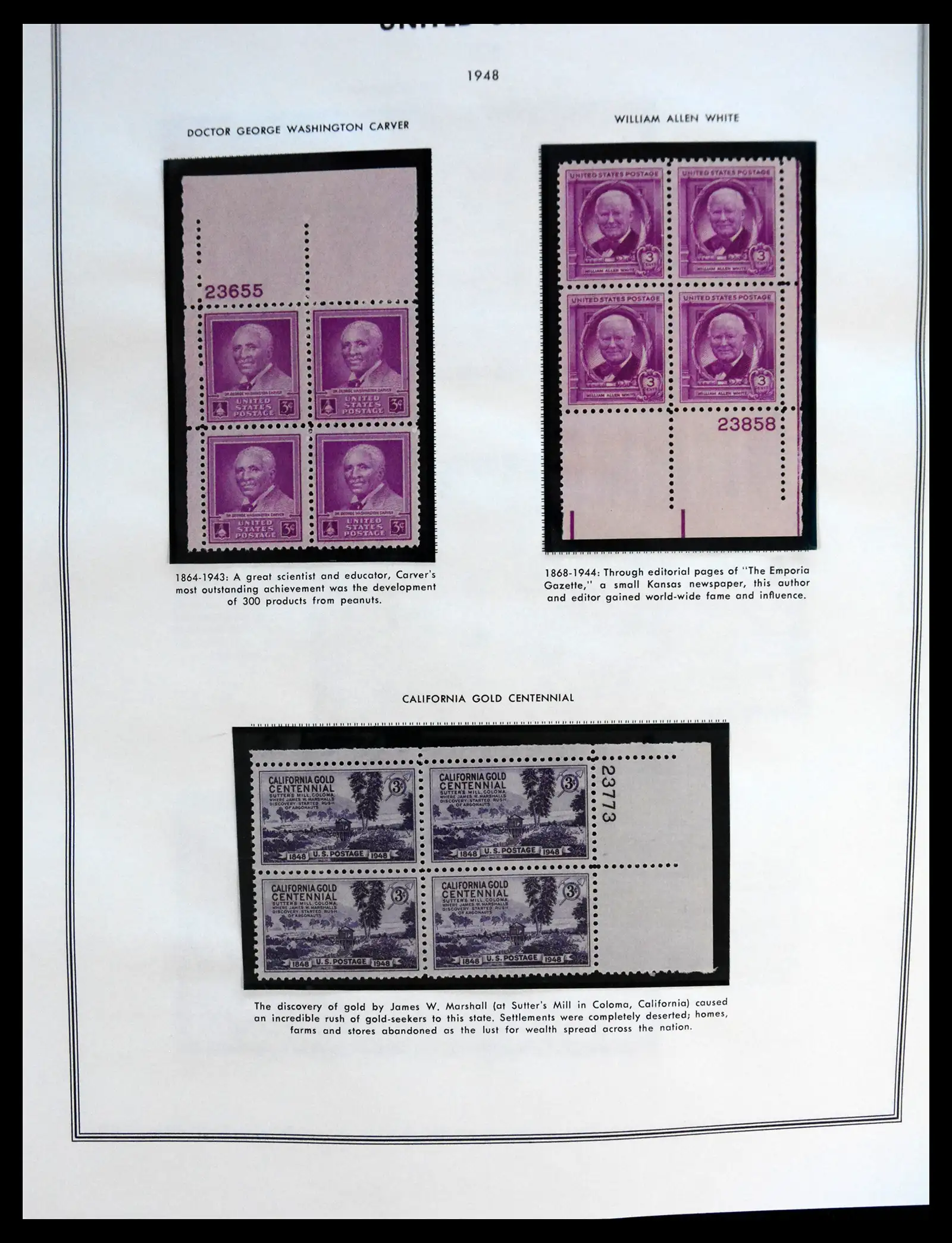 41267 0084 - Postzegelverzameling 41267 USA plate block collectie 1925-1985.