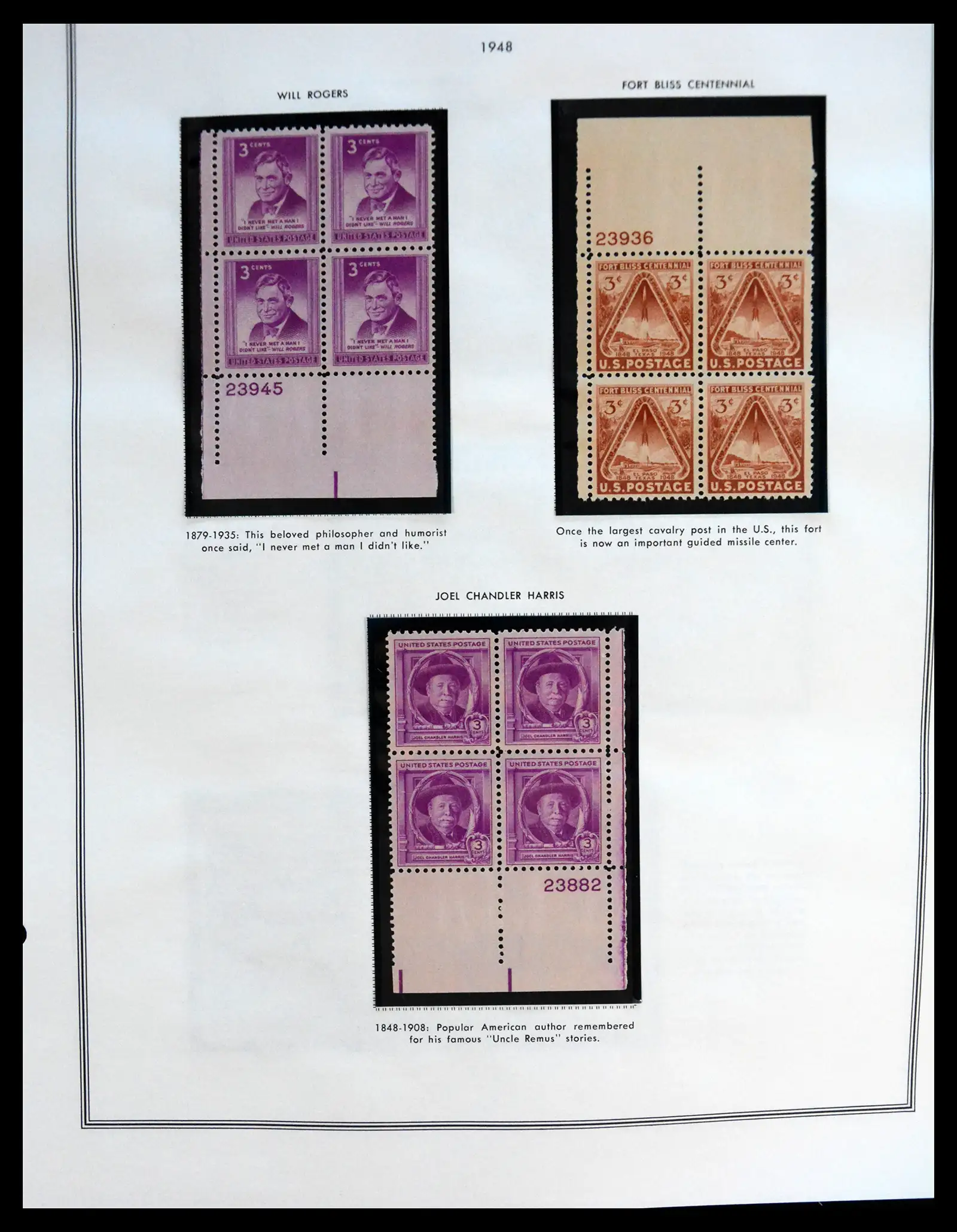 41267 0092 - Postzegelverzameling 41267 USA plate block collectie 1925-1985.