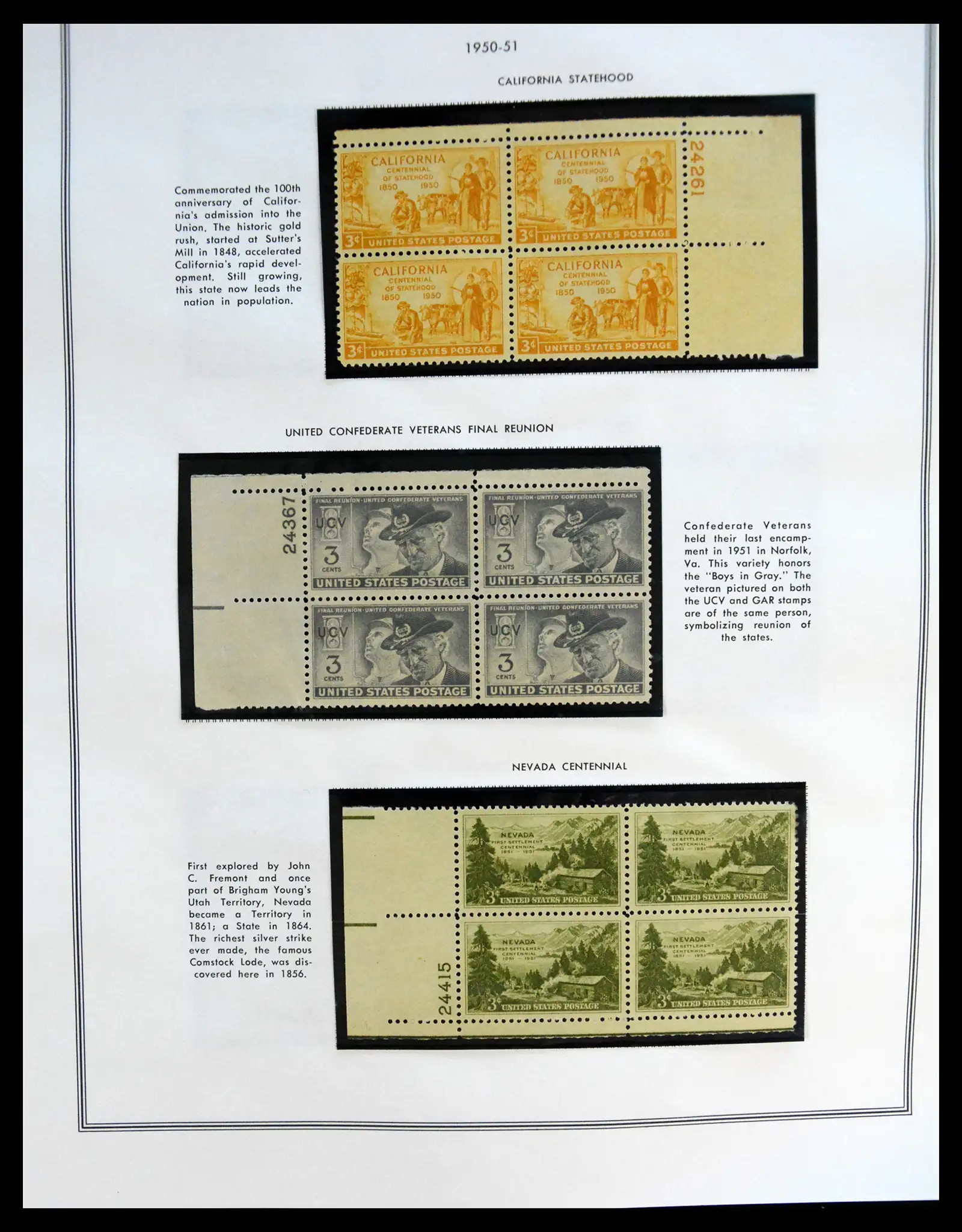41267 0099 - Postzegelverzameling 41267 USA plate block collectie 1925-1985.