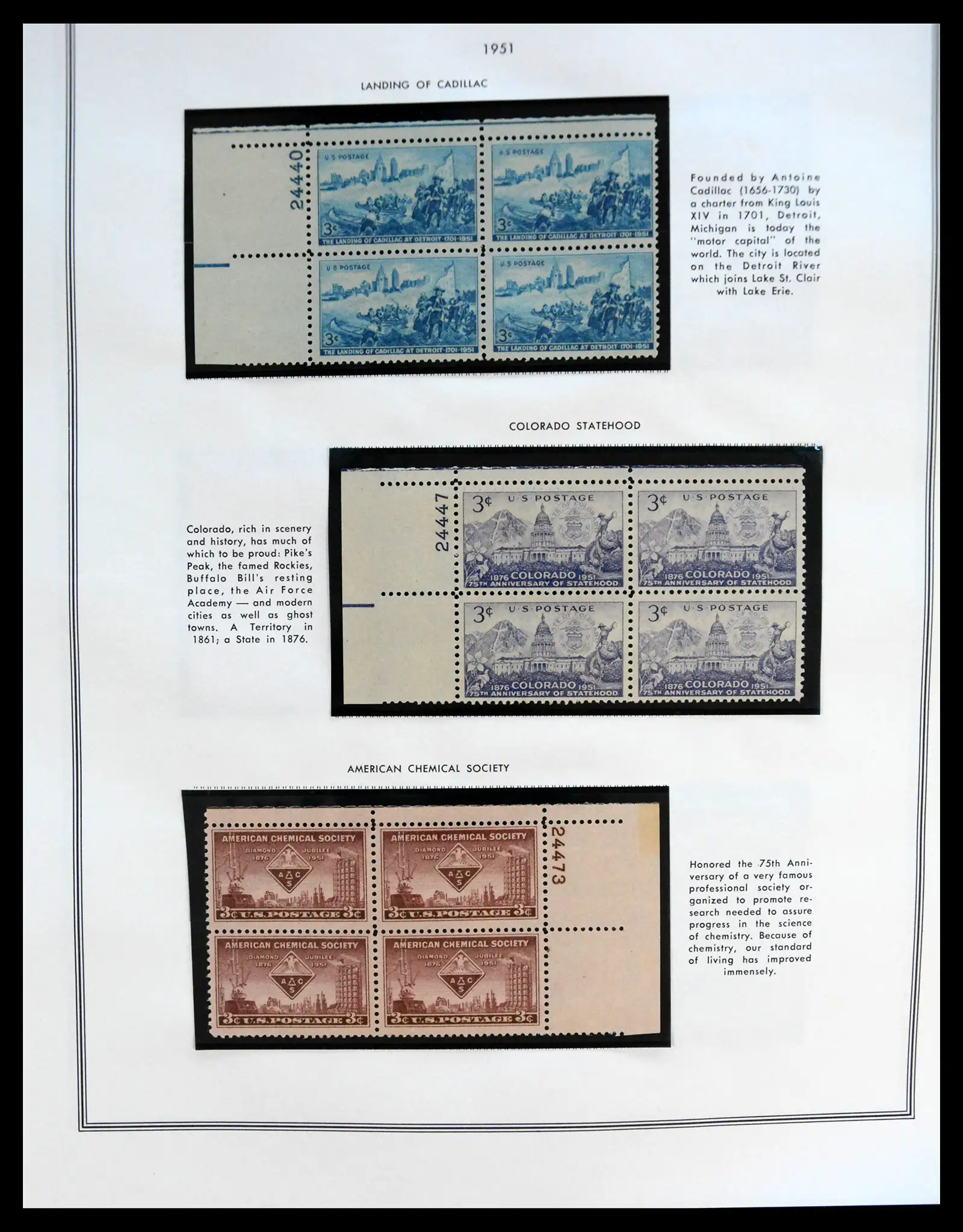 41267 0100 - Postzegelverzameling 41267 USA plate block collectie 1925-1985.
