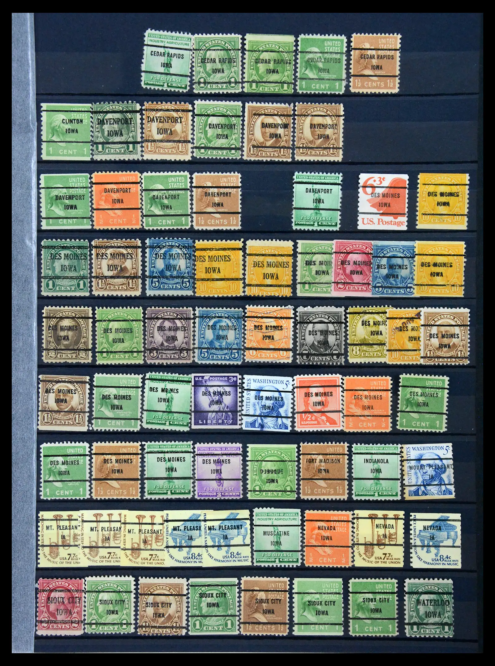 41269 0013 - Stamp collection 41269 USA precancels 1900-1950.