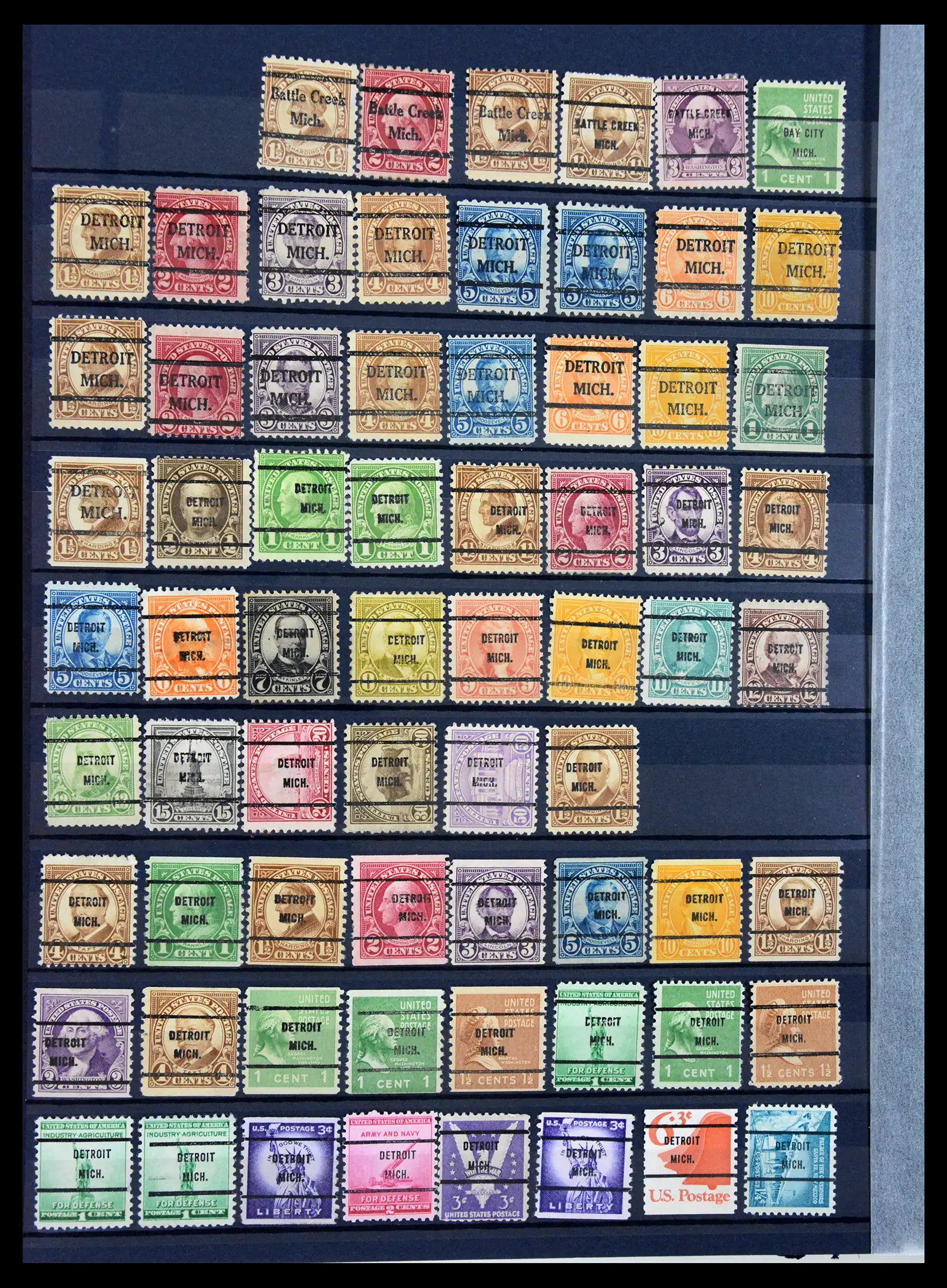 41269 0020 - Stamp collection 41269 USA precancels 1900-1950.