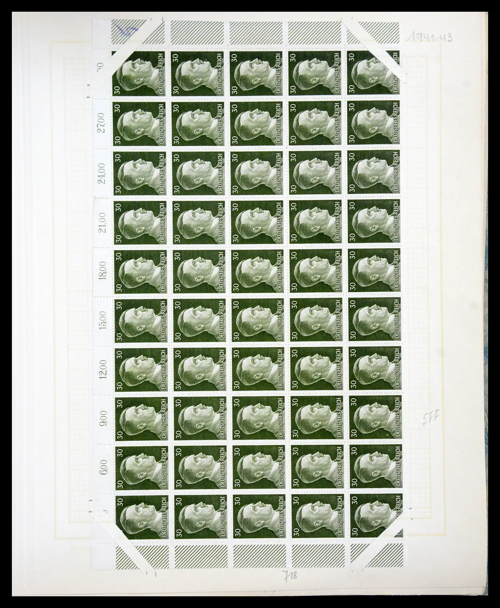 41271 0021 - Postzegelverzameling 41271 Duitsland vellen/veldelen 1922-1943.