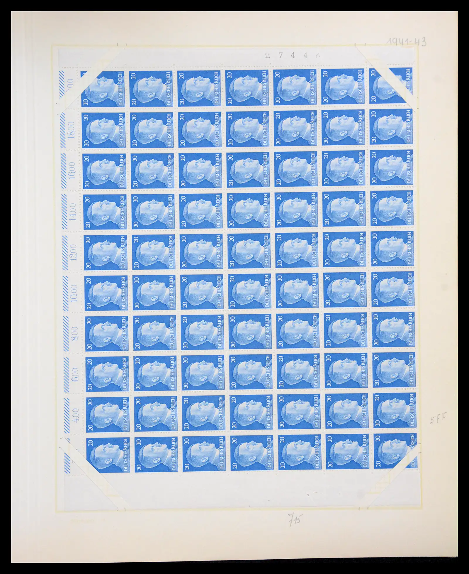 41271 0034 - Postzegelverzameling 41271 Duitsland vellen/veldelen 1922-1943.