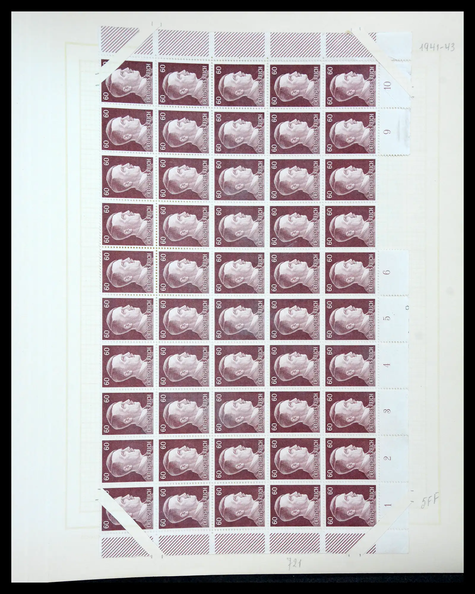 41271 0067 - Postzegelverzameling 41271 Duitsland vellen/veldelen 1922-1943.