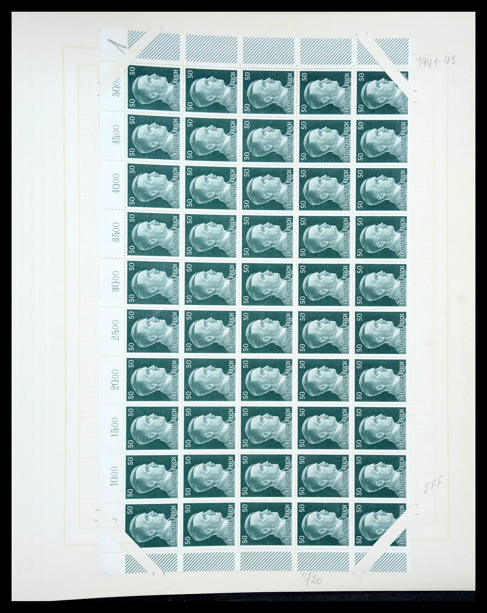 41271 0070 - Postzegelverzameling 41271 Duitsland vellen/veldelen 1922-1943.