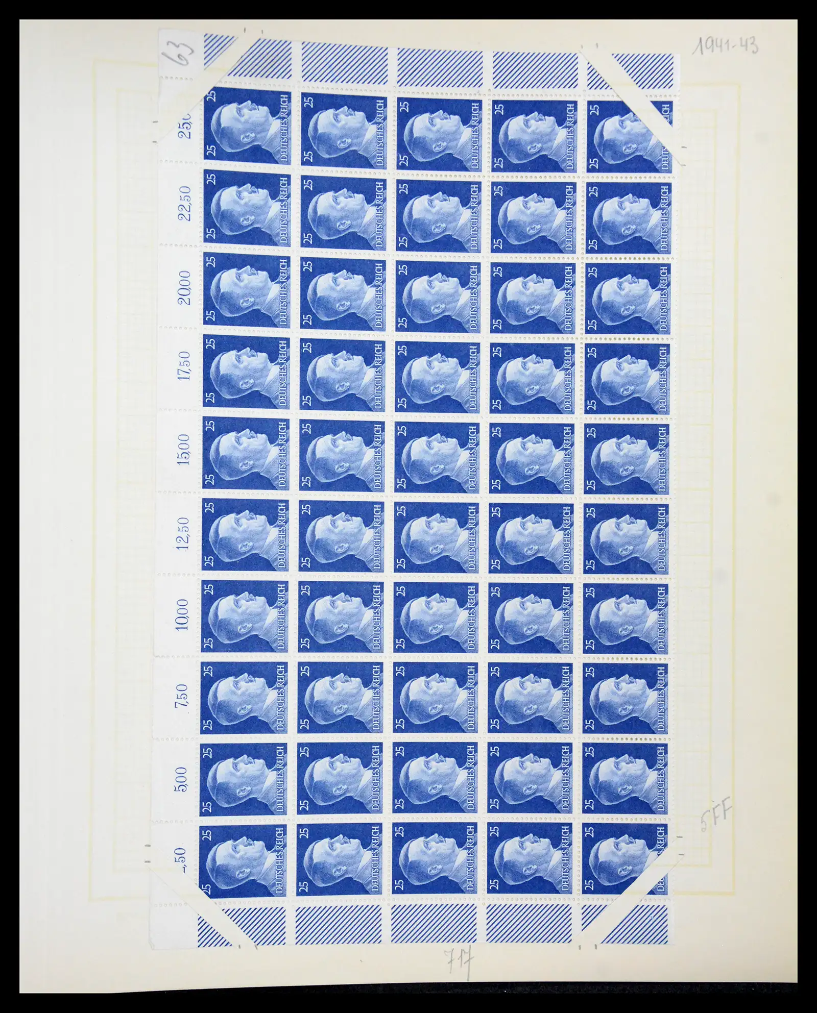 41271 0074 - Postzegelverzameling 41271 Duitsland vellen/veldelen 1922-1943.