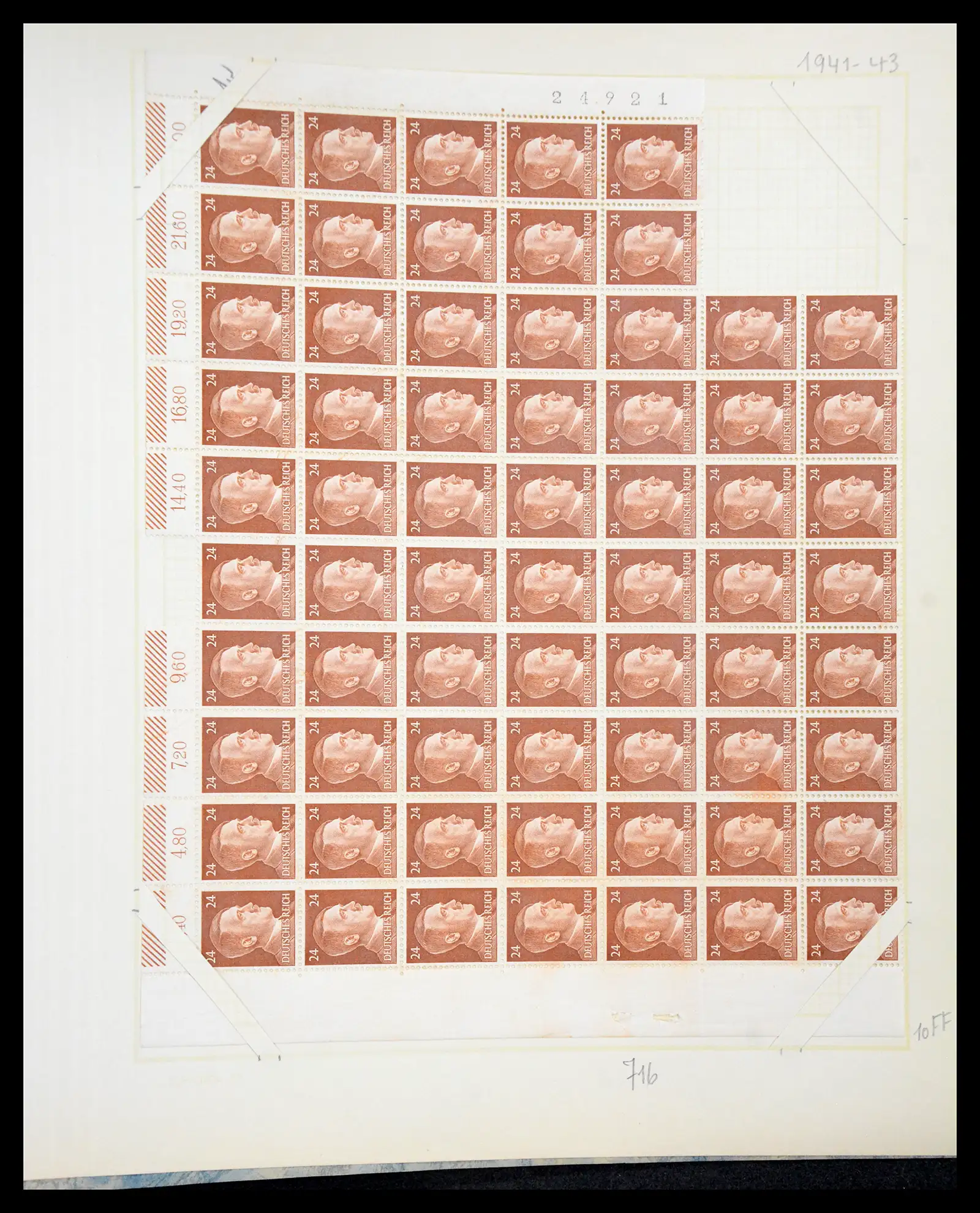 41271 0075 - Postzegelverzameling 41271 Duitsland vellen/veldelen 1922-1943.