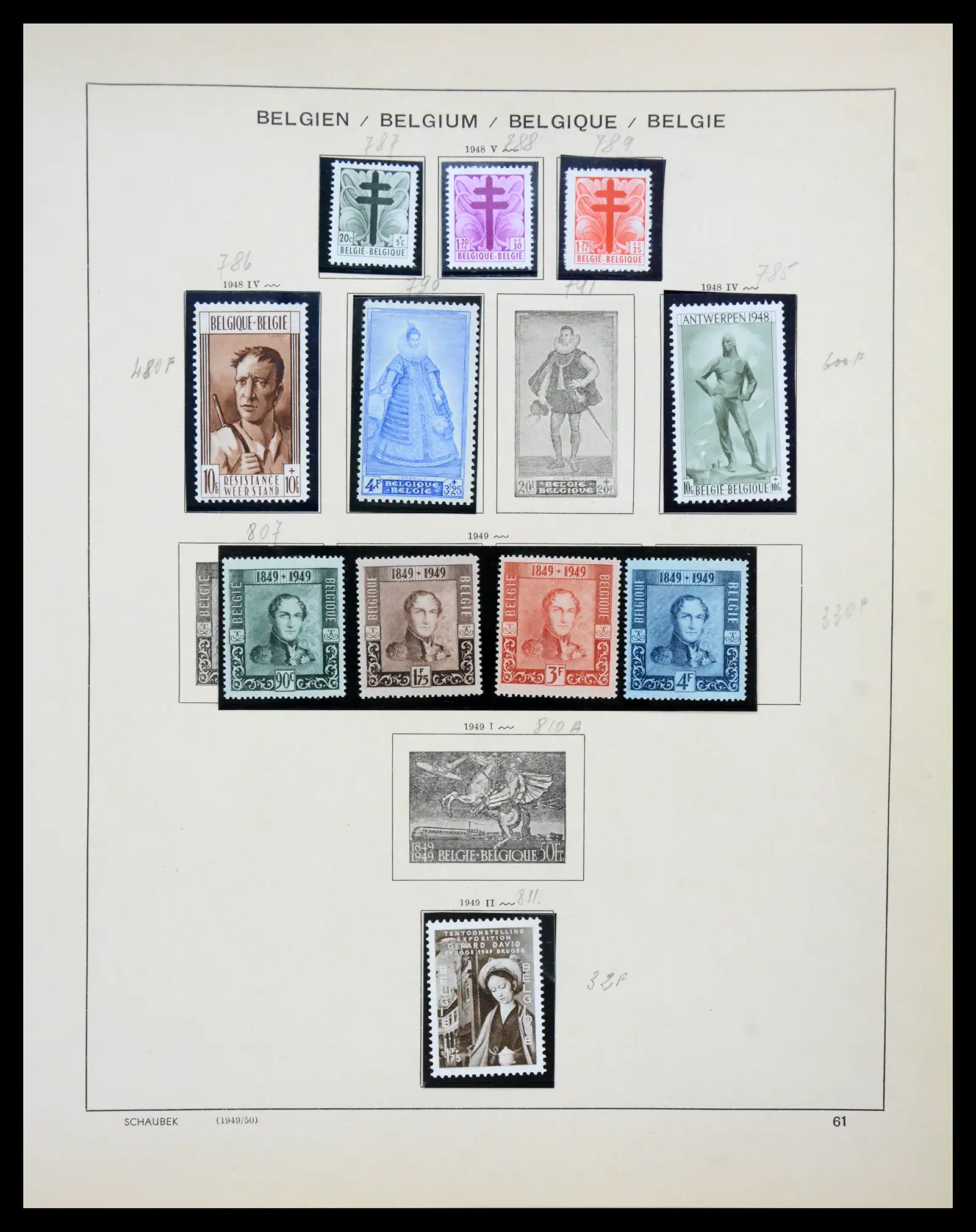 41329 0049 - Postzegelverzameling 41329 Belgie 1869-1982.