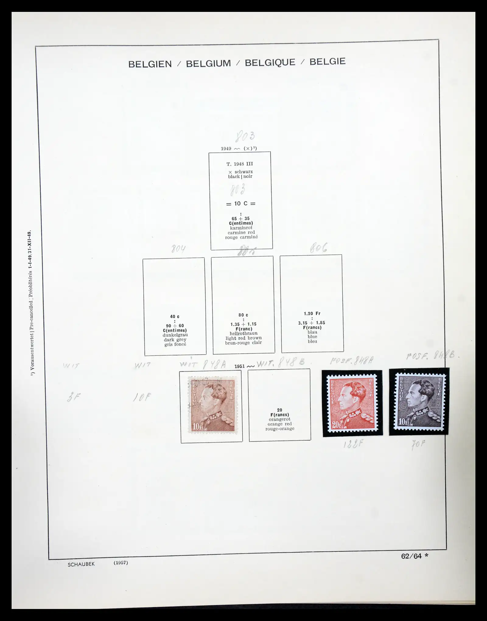 41329 0053 - Postzegelverzameling 41329 Belgie 1869-1982.