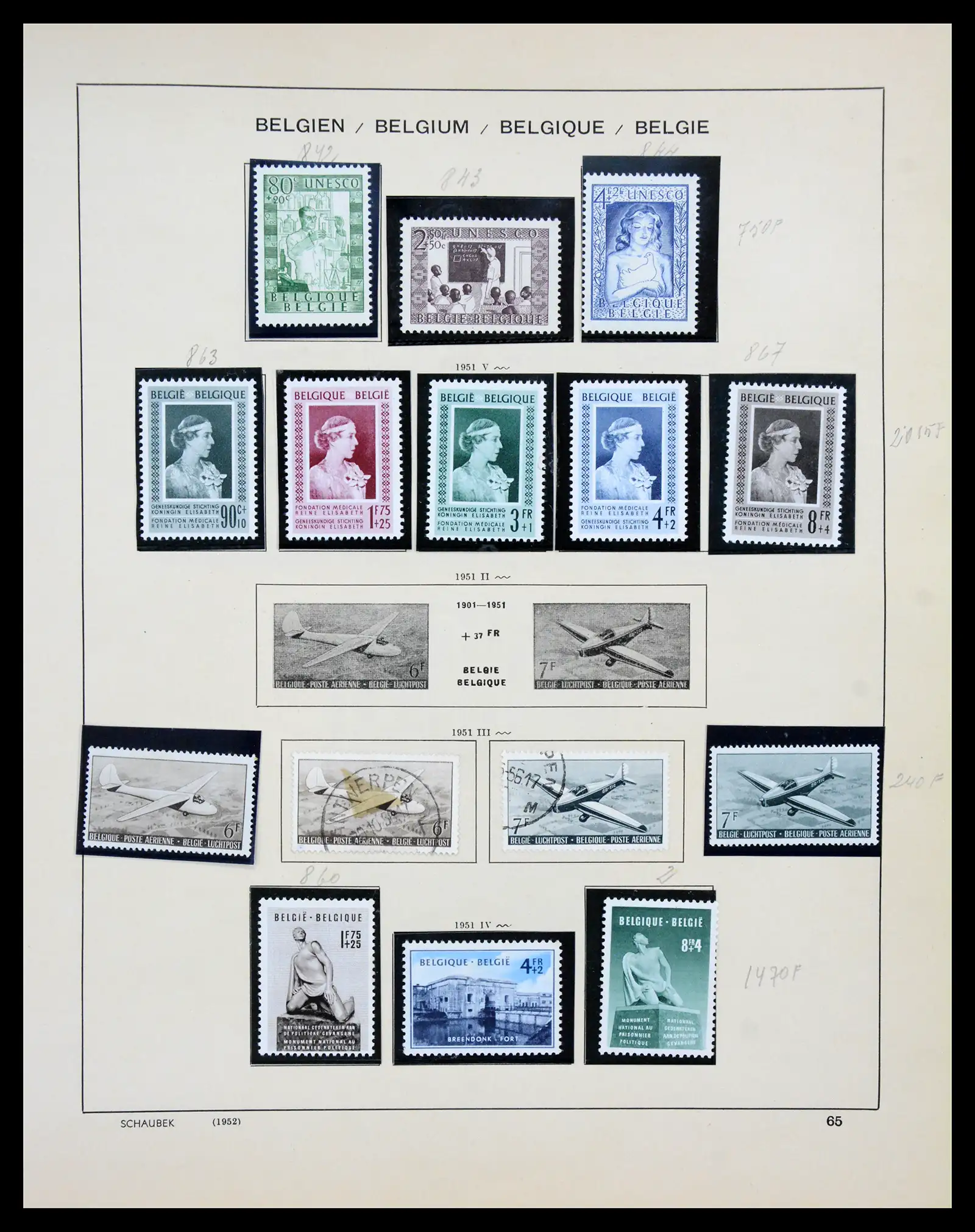 41329 0054 - Postzegelverzameling 41329 Belgie 1869-1982.