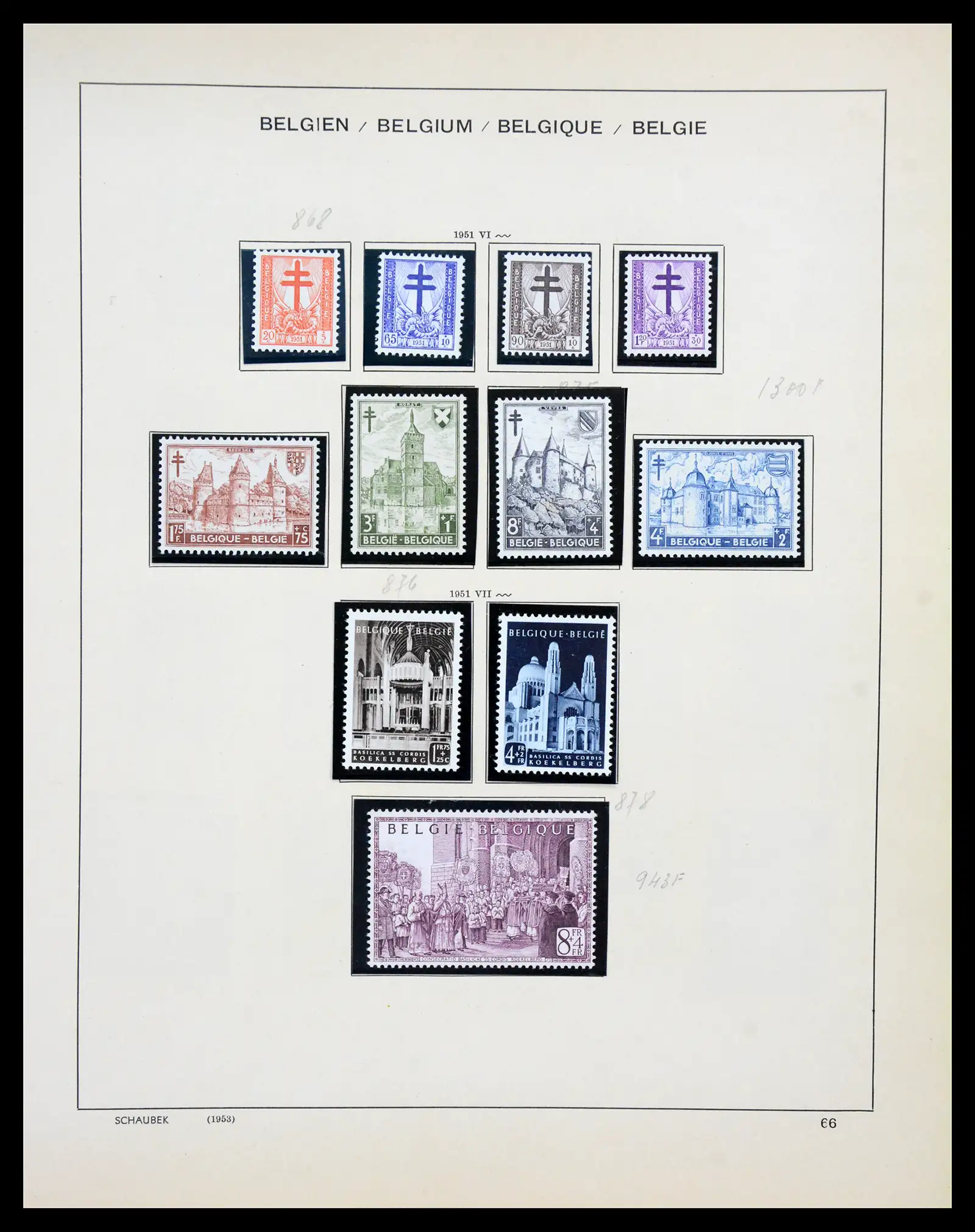 41329 0055 - Postzegelverzameling 41329 Belgie 1869-1982.