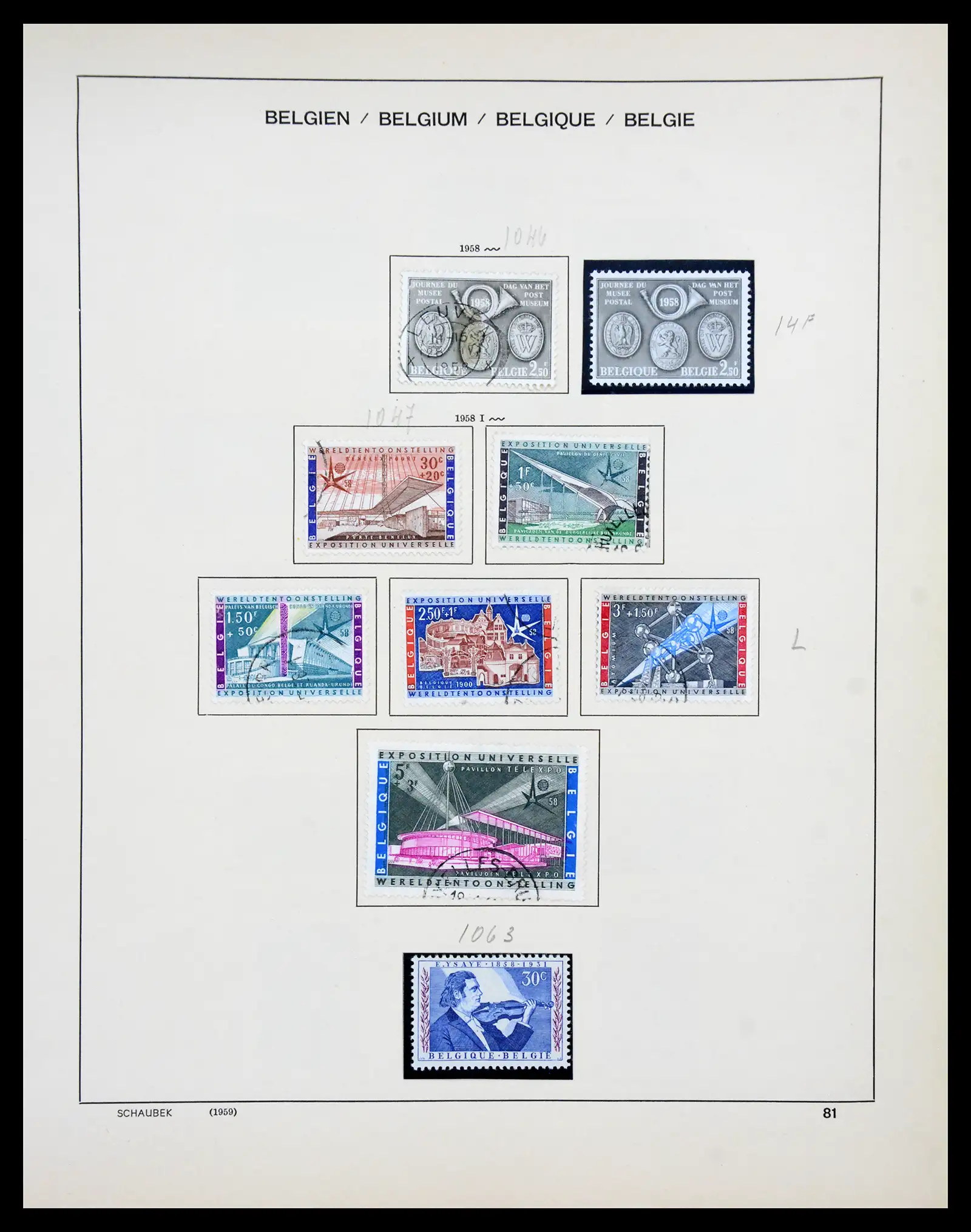 41329 0070 - Postzegelverzameling 41329 Belgie 1869-1982.