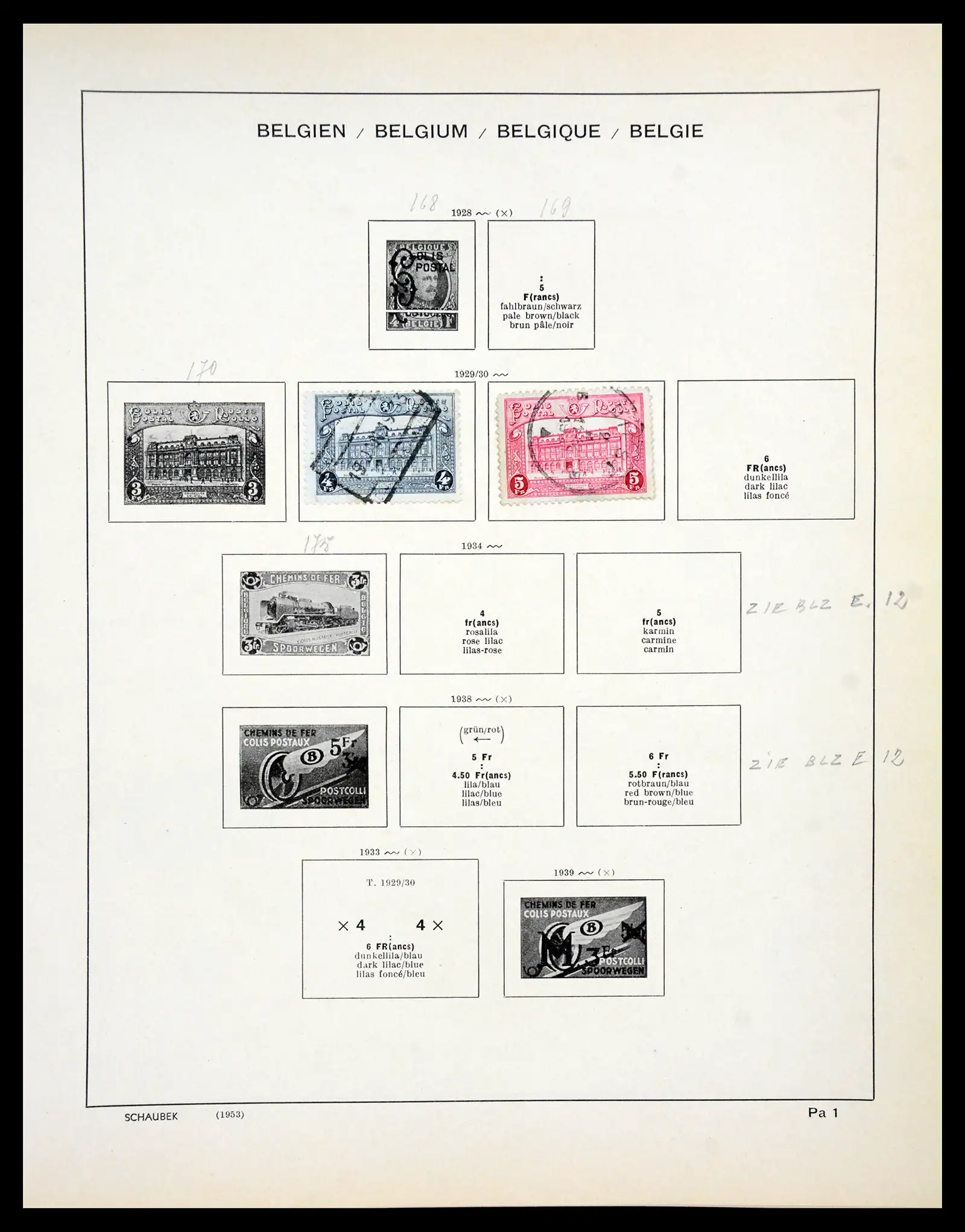 41329 0094 - Postzegelverzameling 41329 Belgie 1869-1982.