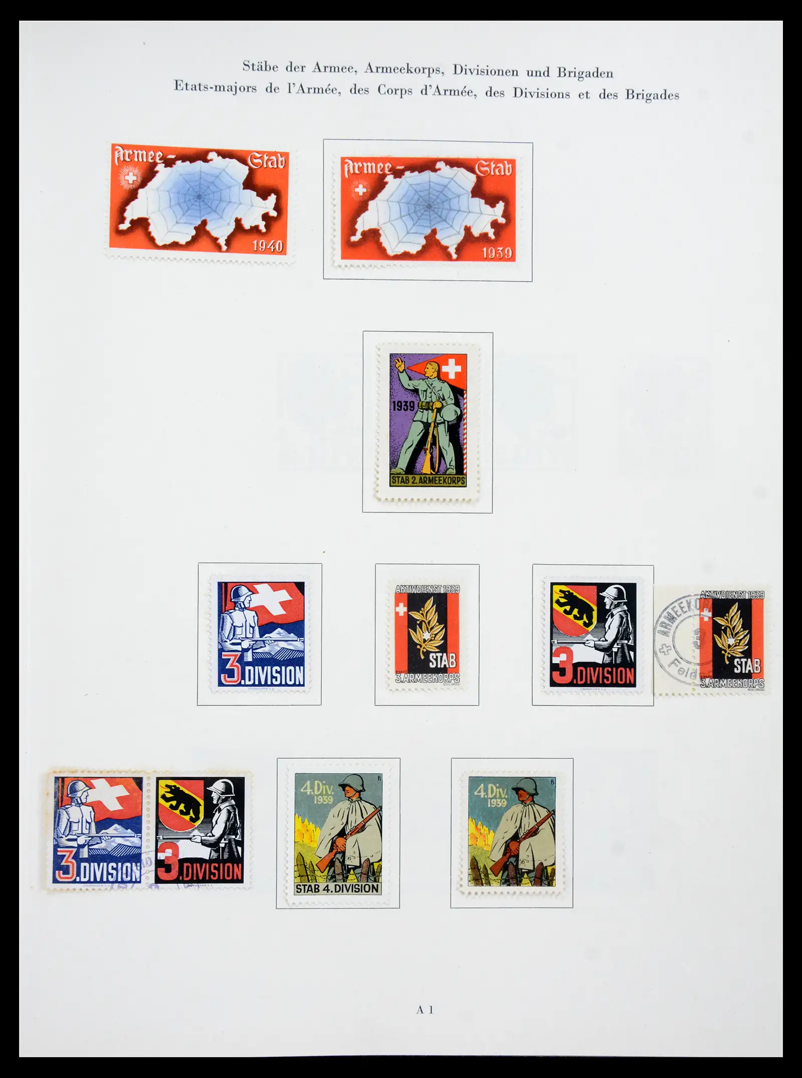 41339 0001 - Stamp collection 41339 Switzerland soldier stamps 1939-1945.