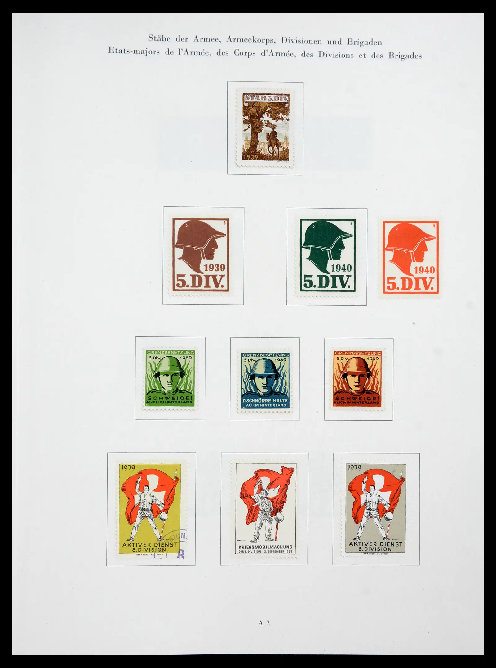 41339 0002 - Stamp collection 41339 Switzerland soldier stamps 1939-1945.