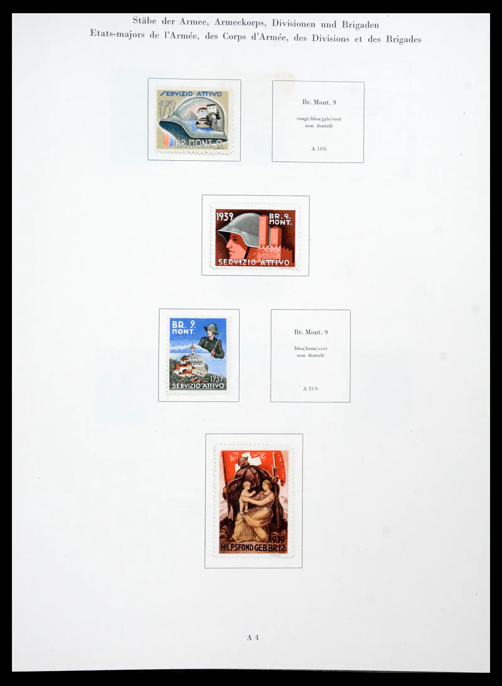 41339 0004 - Stamp collection 41339 Switzerland soldier stamps 1939-1945.
