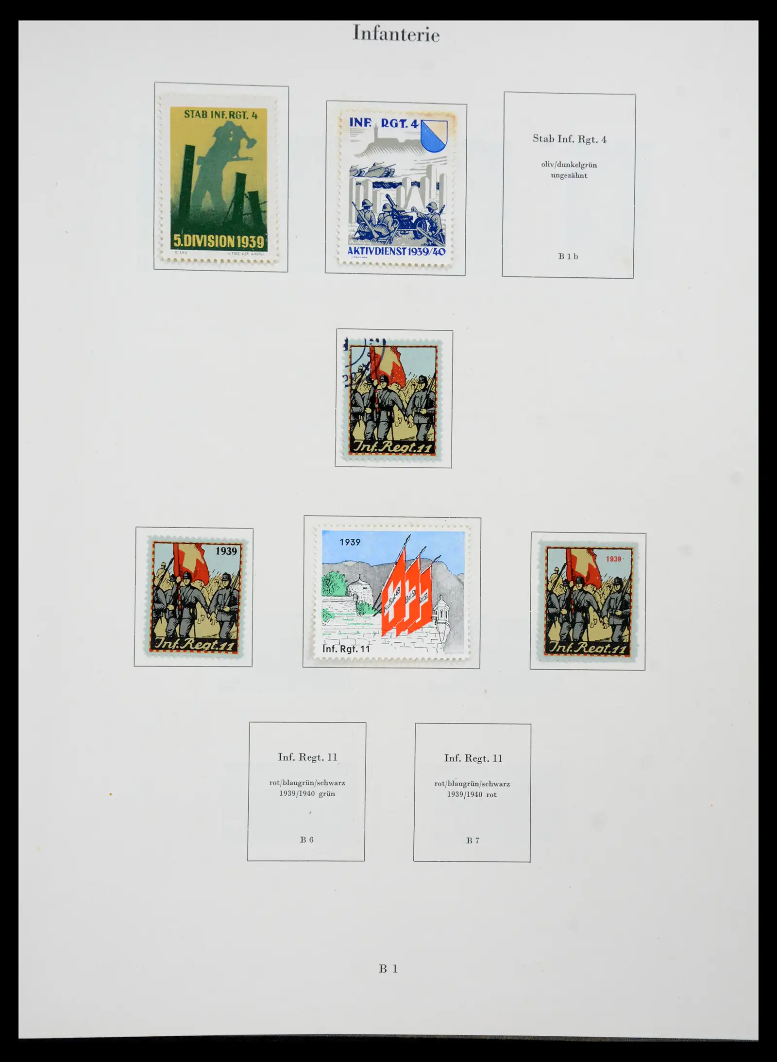 41339 0005 - Stamp collection 41339 Switzerland soldier stamps 1939-1945.